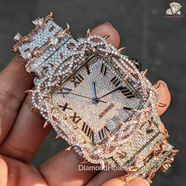 Luxury Men's Designer Watch with Moissanite Diamond - Elegant Valentine's Day Gift for Boyfriend, Husband, Anniversary - Perfect for Formal Events, Date Nights & Special Occasions