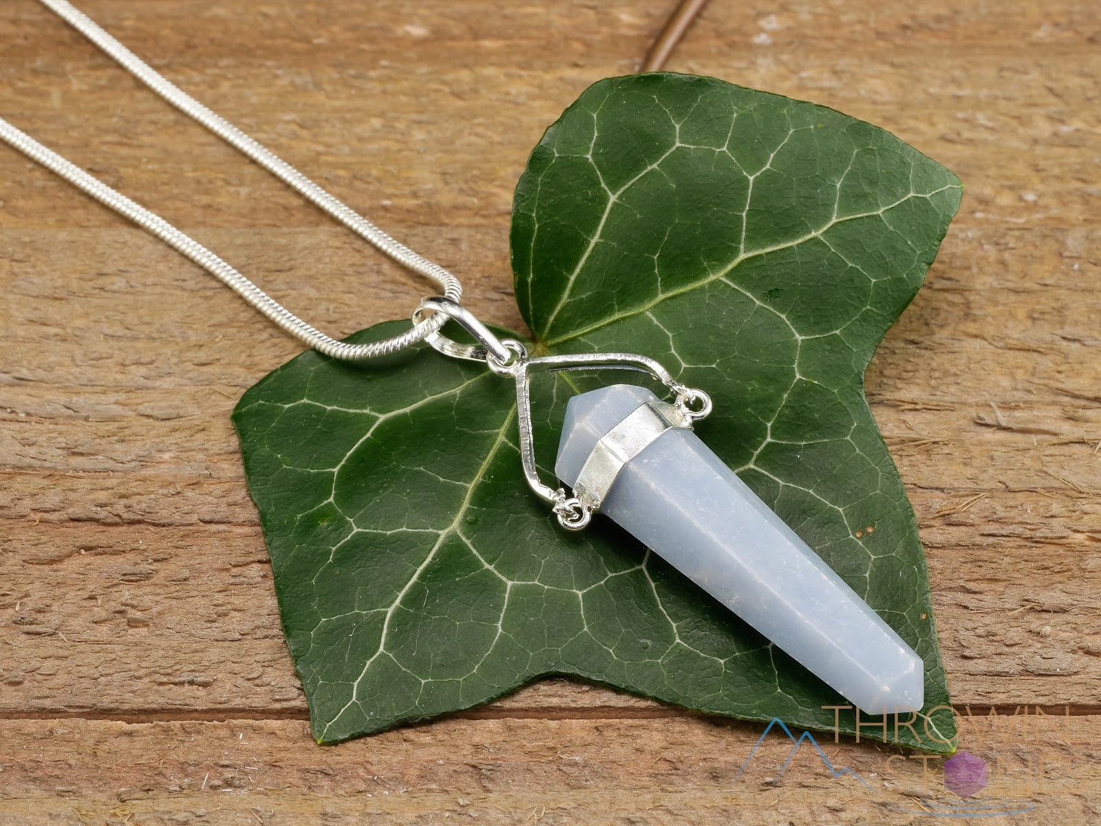 ANGELITE Crystal Pendant Necklace - Natural Healing Stone Jewelry, Handmade Blue Angelite Point for Chakra Balancing & Spiritual Growth | Perfect for Meditation, Energy Work & Gift Giving