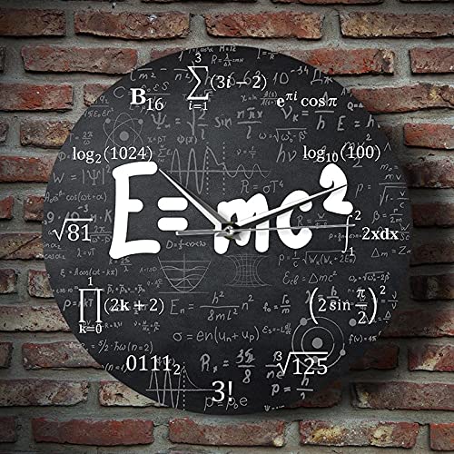 Einstein Theory of Relativity Wall Clock - Mathematical Formula Wall Decor for Physics Teachers, Science Classroom & Bedroom - Unique Gift for Scientists & Educators