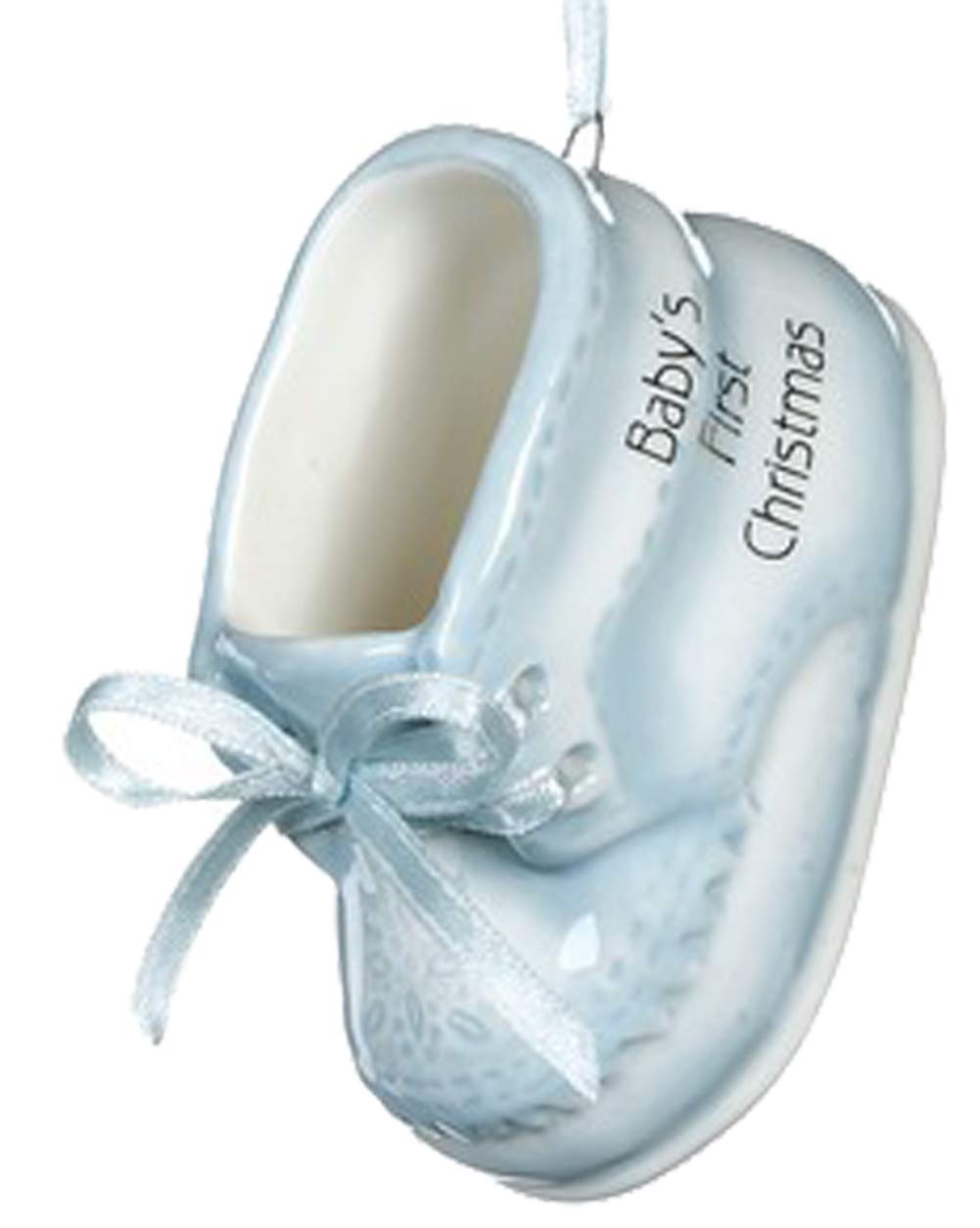 Baby Boy's First Christmas Ornament - Blue Baby Shoe Holiday Tree Decoration | Christmas Gift for Newborns & Parents | Perfect for Xmas Tree Decor, Baby Showers & Keepsake Memory Boxes
