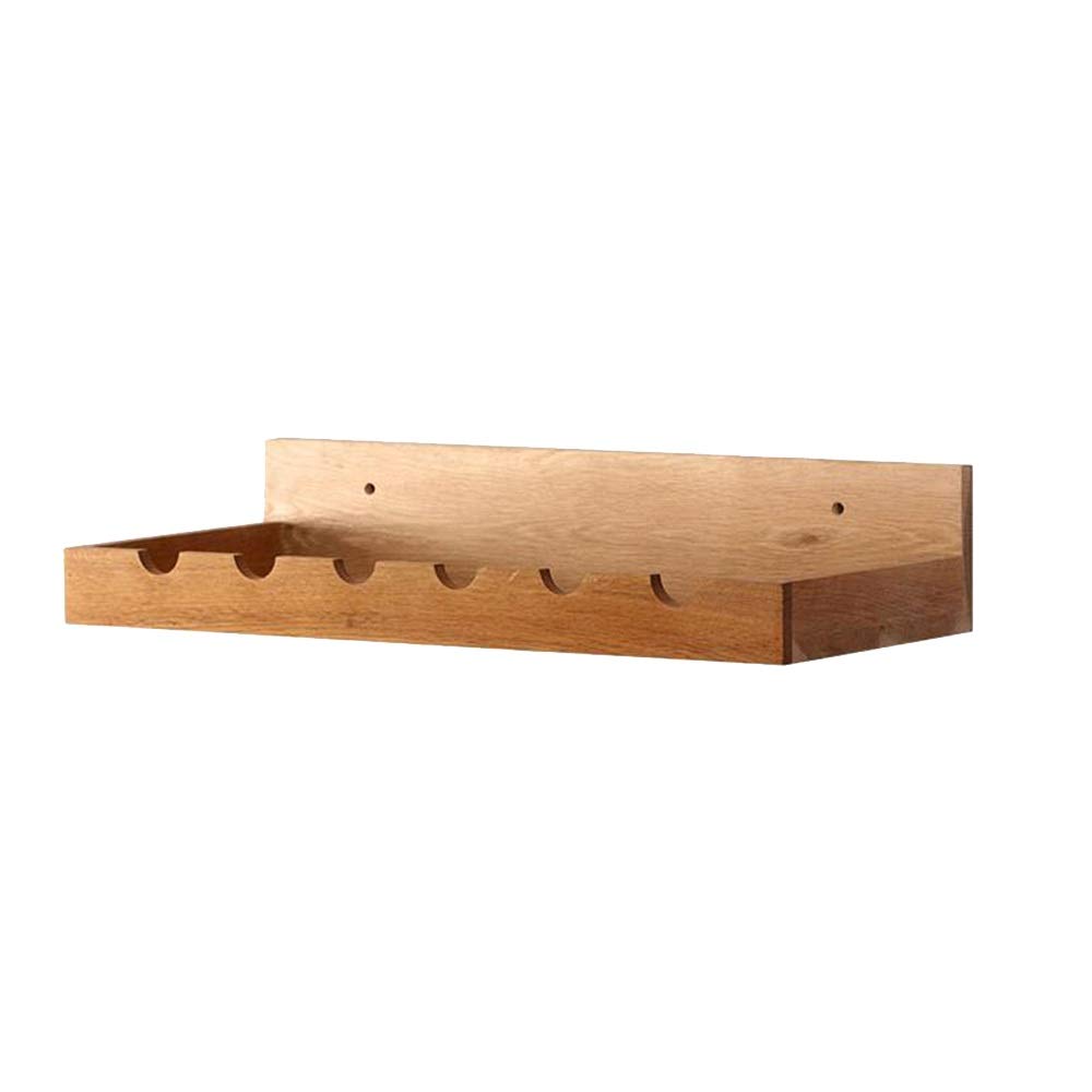 Wall Mounted Wine Rack Floating Shelf - Space Saving Hanging Wine Cabinet with Cup Holder for Kitchen, Bar & Dining Room - 23.6x10.6x24.7 Inches (Color A)