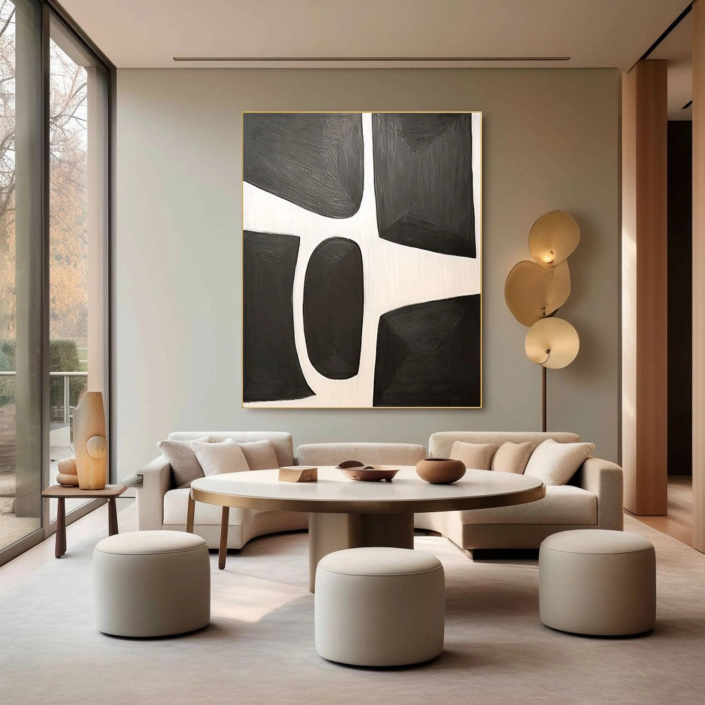 Abstract Tranquility Art Painting #WS099 - Modern Canvas Wall Decor for Living Room, Bedroom & Office - Calming Blue & White Contemporary Artwork