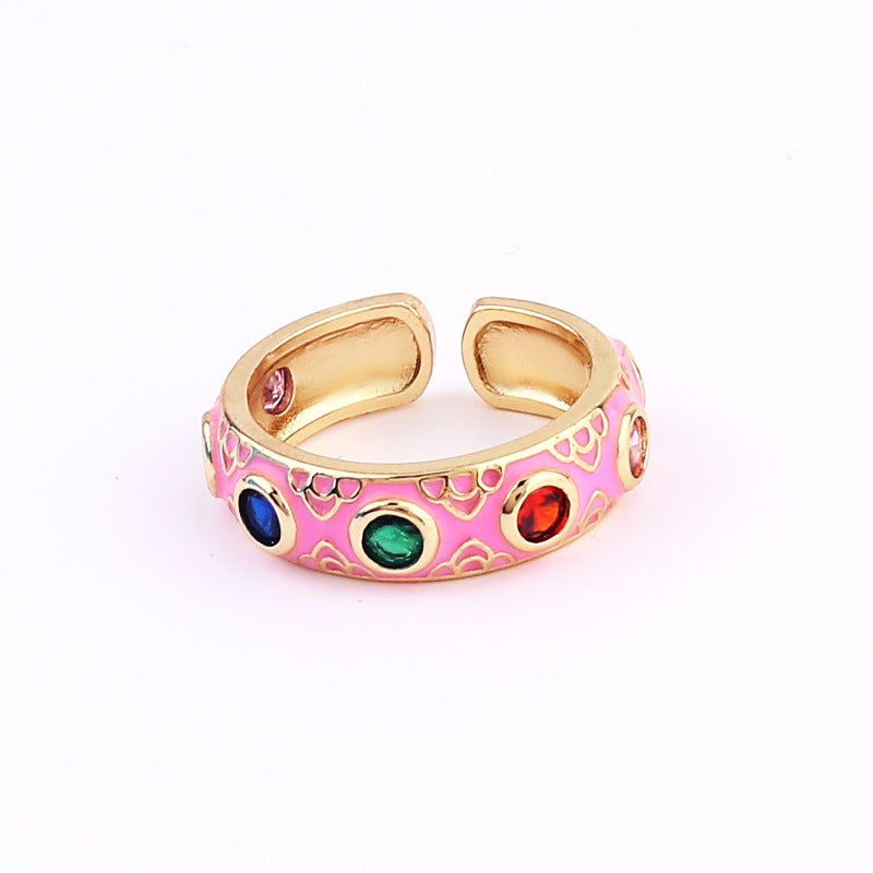 Evil Eye Bohemian Enamel Thumb Ring for Women | Turkish Nazar Boncuk Jewelry | Protection Charm for Good Luck & Positive Energy | Perfect for Boho Fashion, Spiritual Healing & Gift Giving
