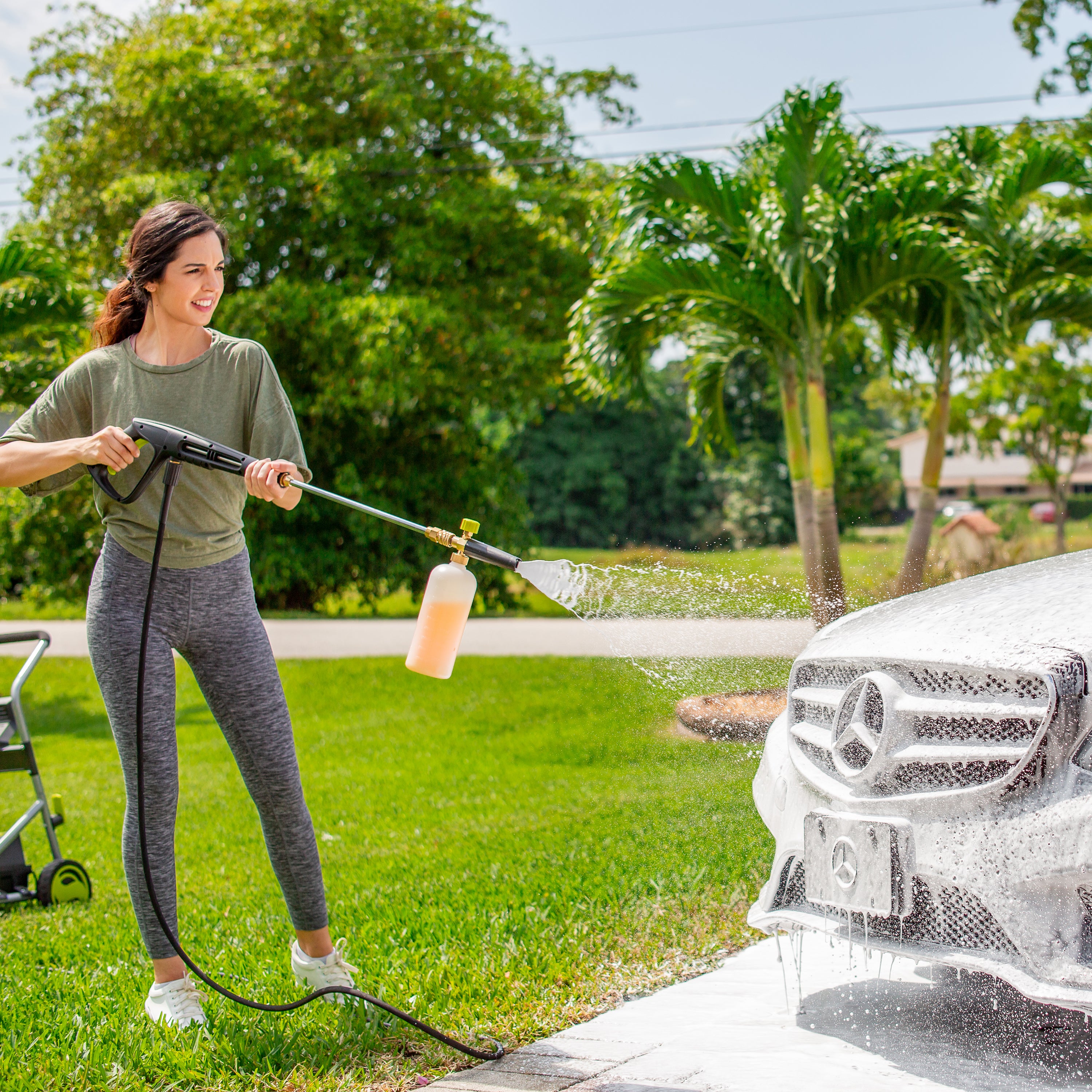 Sun Joe Electric Pressure Washer 2000 PSI with Foam Cannon - Ideal for Cleaning Driveways, Patios, Decks & Outdoor Surfaces