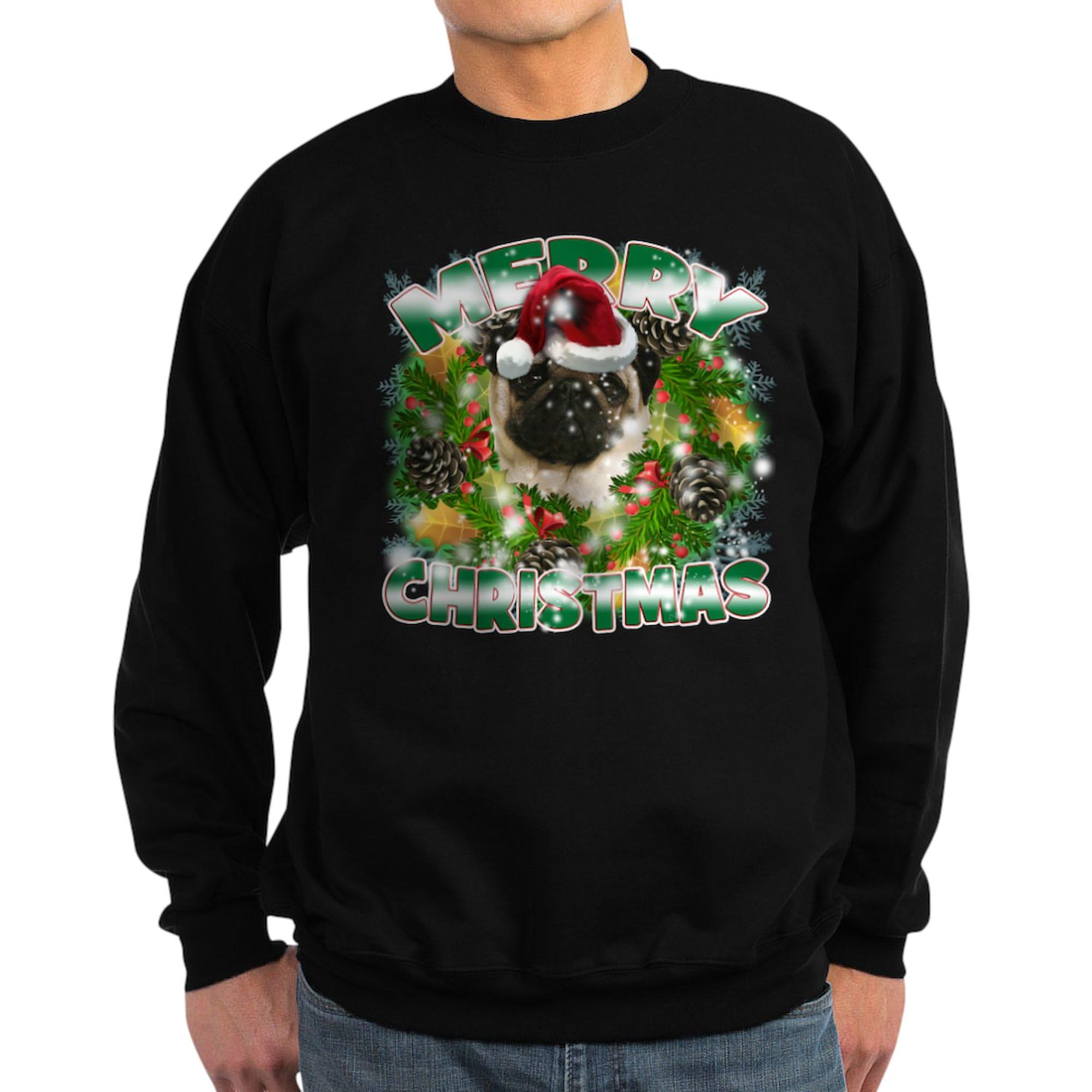 Merry Christmas Pug Sweatshirt - Classic Crewneck Pullover for Dog Lovers | Holiday Party & Casual Winter Wear