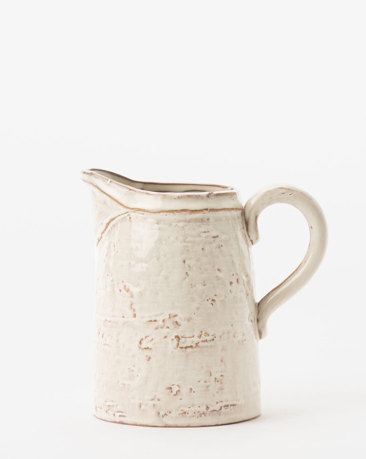 Premium White Stoneware Pitcher - 32oz Handcrafted Ceramic Water Pitcher with Ergonomic Handle - Perfect for Iced Tea, Lemonade & Cold Brew Coffee Serving at Home, Restaurants or Outdoor Gatherings