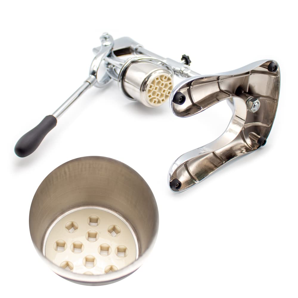 Stainless Steel Manual Potato Chips & French Fries Maker - Handheld Extruder for Homemade Fries, Hash Browns & Mashed Potatoes | Perfect for Kitchen, Camping & Fast Food Snacks