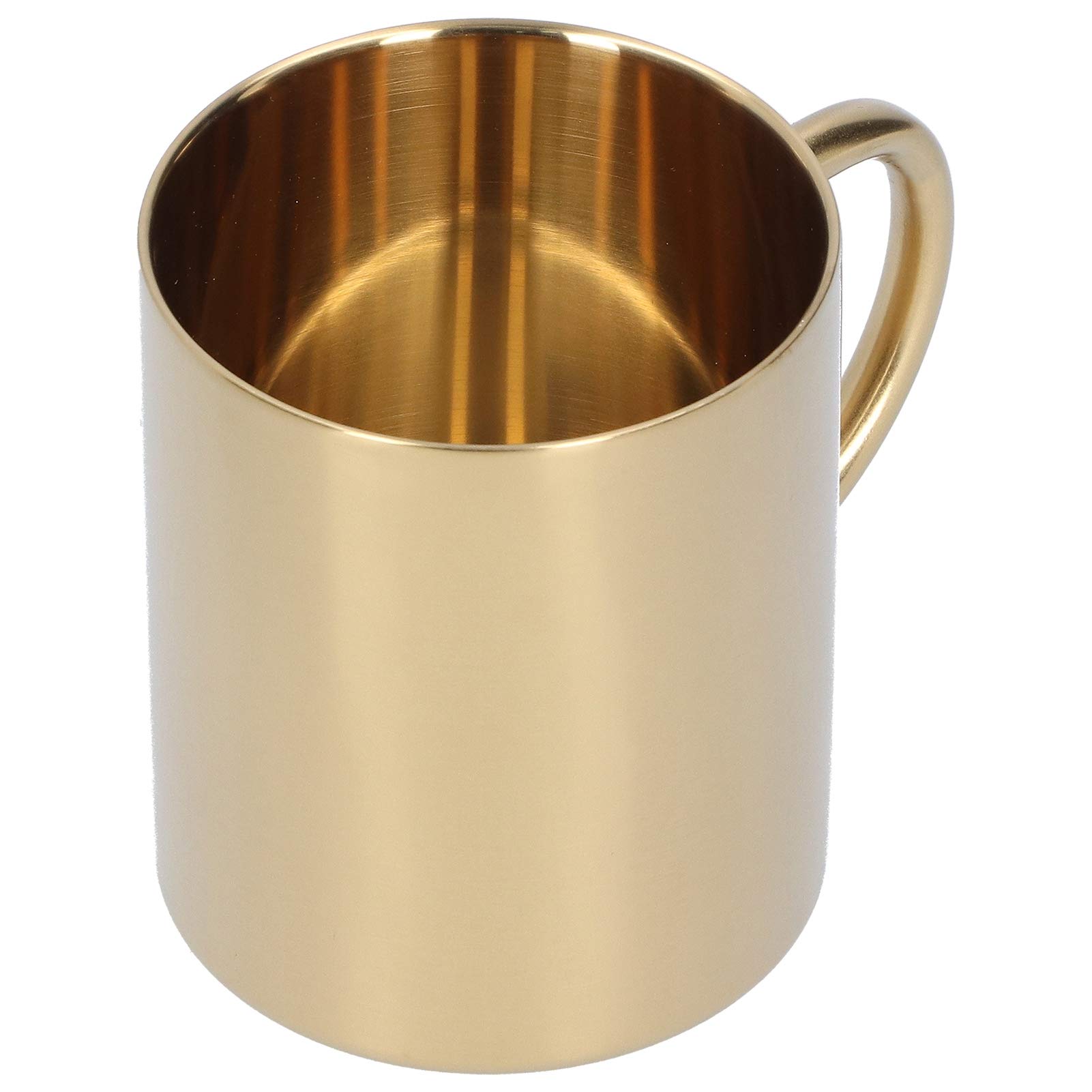 Premium Double-Wall Insulated Coffee Mug - Gold Stainless Steel Travel Tumbler for Hot & Cold Drinks - Leak-Proof Lid, Anti-Scald Design for Home, Office & Outdoor Use