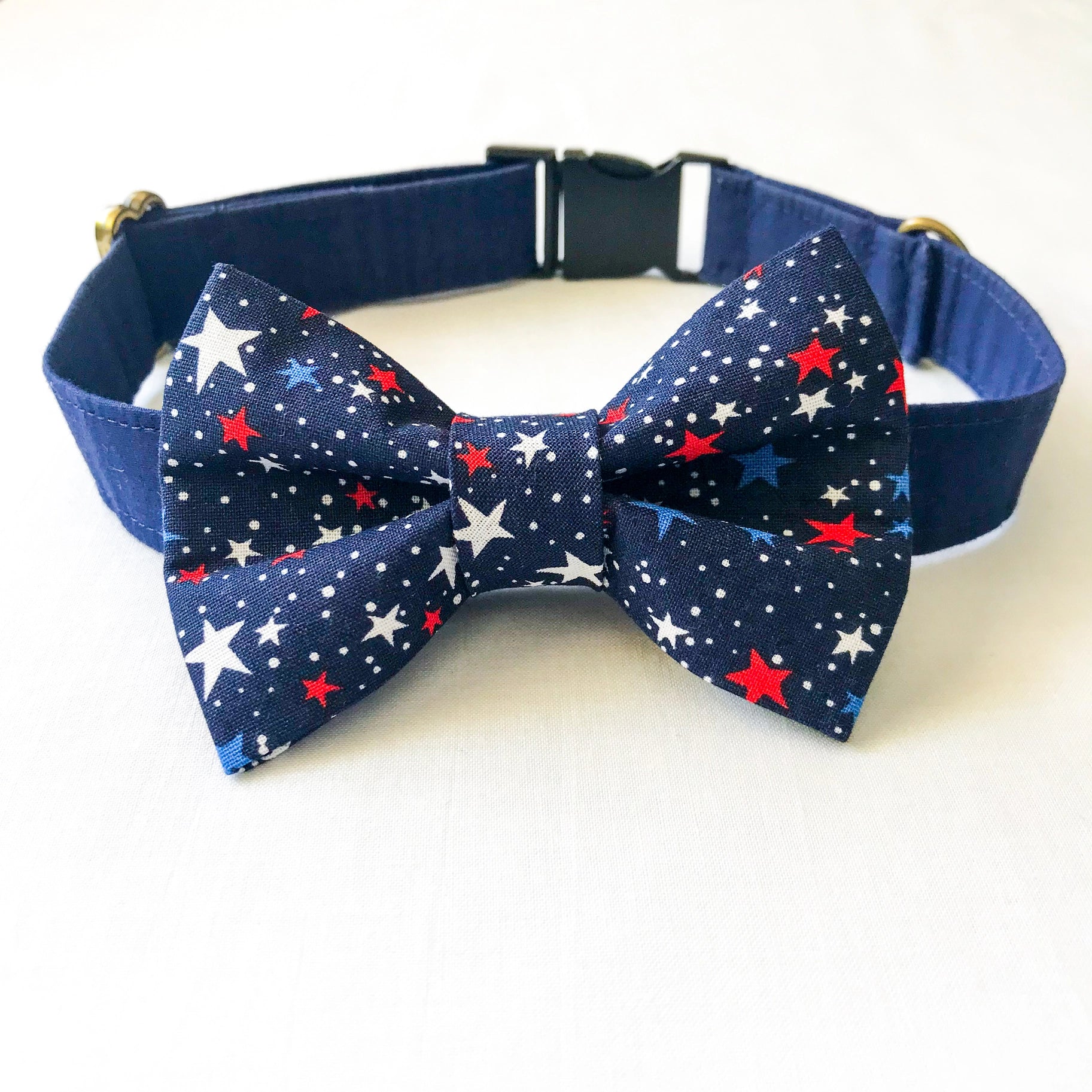 Patriotic Stars Pet Bowtie for Dogs & Cats - Red White Blue 4th of July, Memorial Day & Independence Day Accessories - Perfect for Festive Parties & Patriotic Events