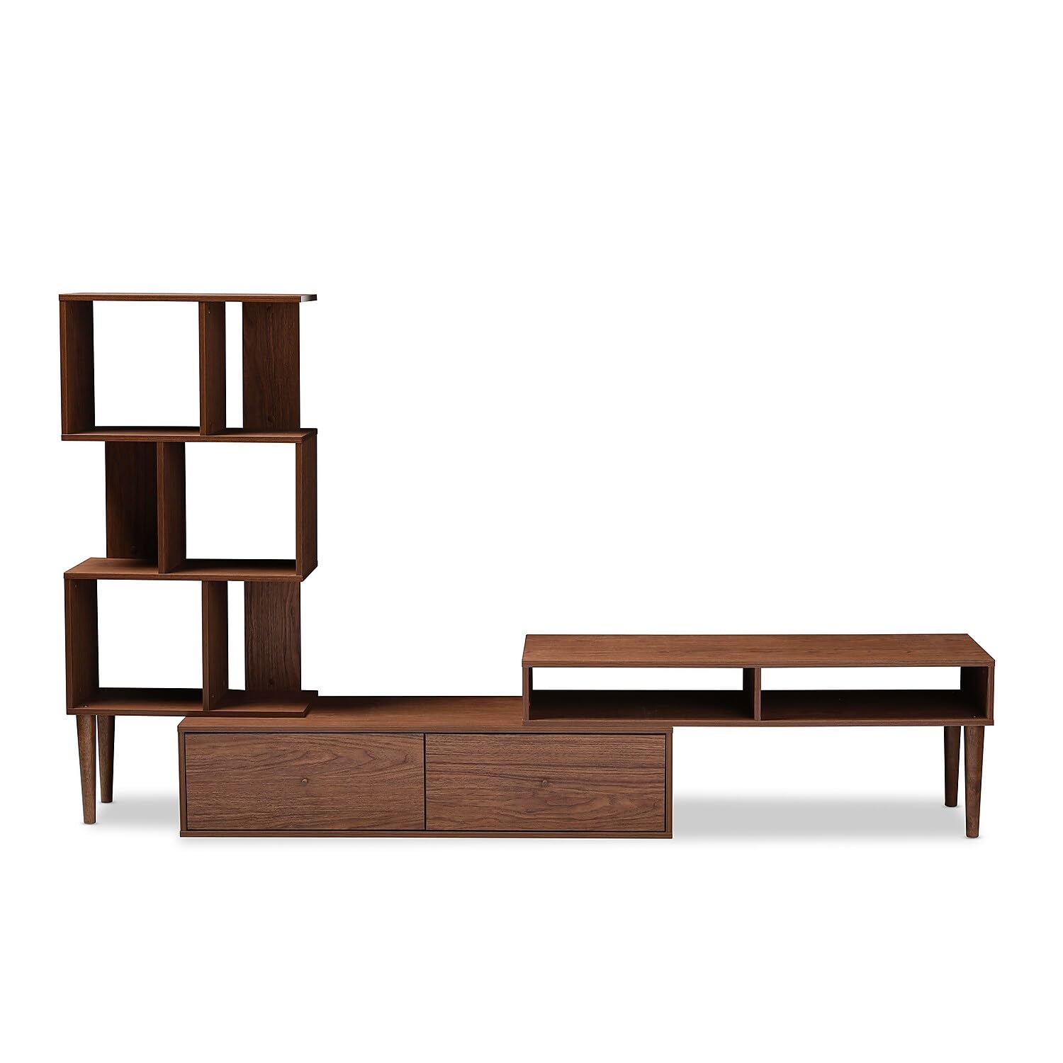 BAXTON STUDIO Haversham Mid-Century Modern TV Stand - Retro Entertainment Center & Media Console with Storage - Perfect for Living Room & Home Theater Setup