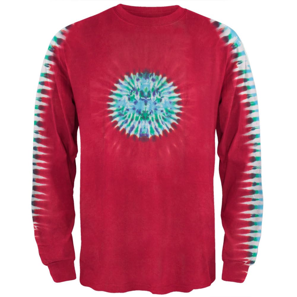 Old Glory Men's Long Sleeve Red T-Shirt - Patriotic American Flag Shirt for 4th of July, Veterans Day & Casual Wear