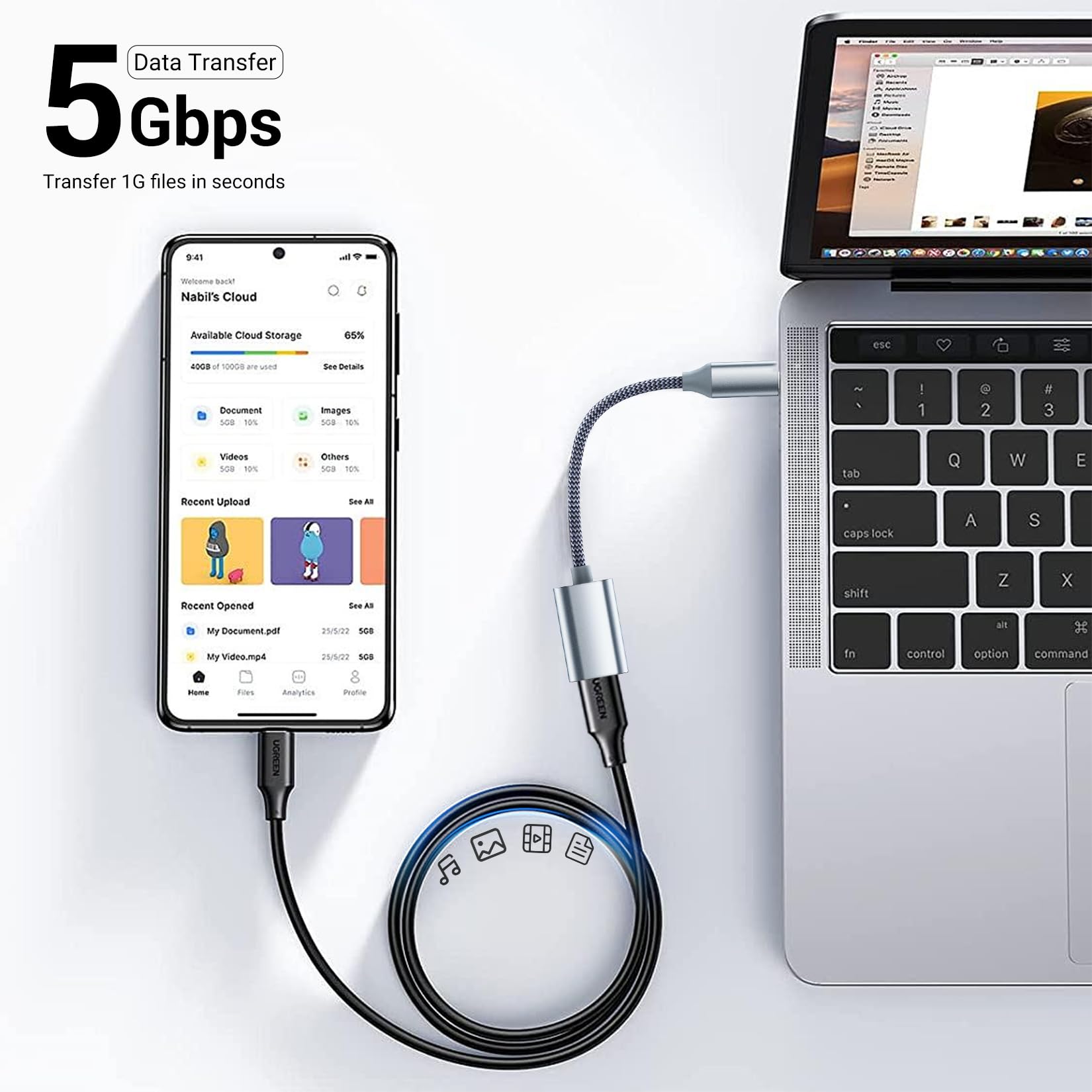 USB C to USB 3.0 Adapter - Thunderbolt 3 OTG Converter - Type C Male to USB Female - Compatible with iPhone 15/14/13/12 Pro Max, Samsung Galaxy S23/S22, Apple Watch - Silver Gray - Perfect for Data Transfer & Charging on Travel, Office & Home Use