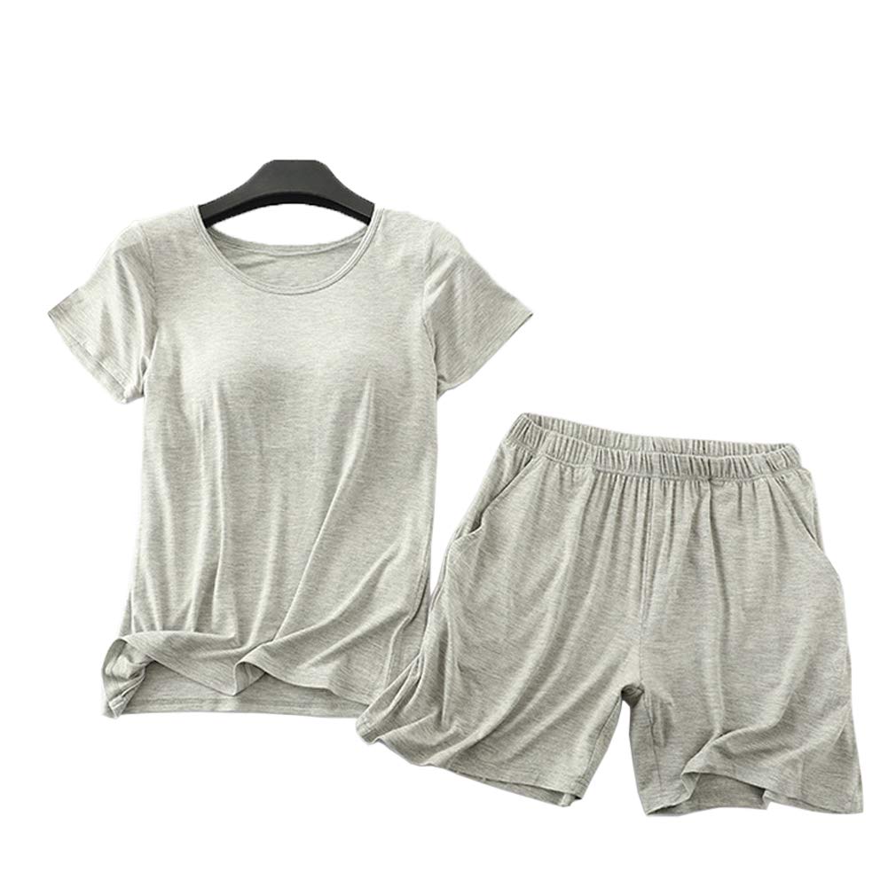 Flenwgo Women's Modal Summer Bra & Shorts Set - Comfortable Running, Yoga, Sleepwear & Lounge Outfit for Active Lifestyles