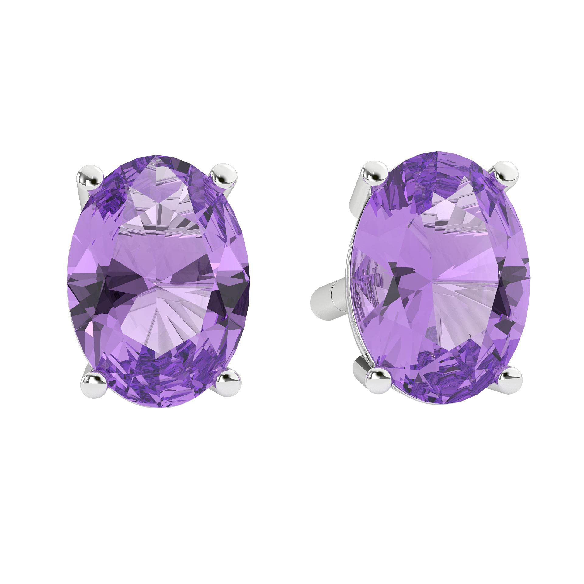 Natural & Simulated Stone Stud Earrings for Women - 925 Sterling Silver Gemstone Earrings | Elegant Jewelry for Everyday Wear, Office & Special Occasions