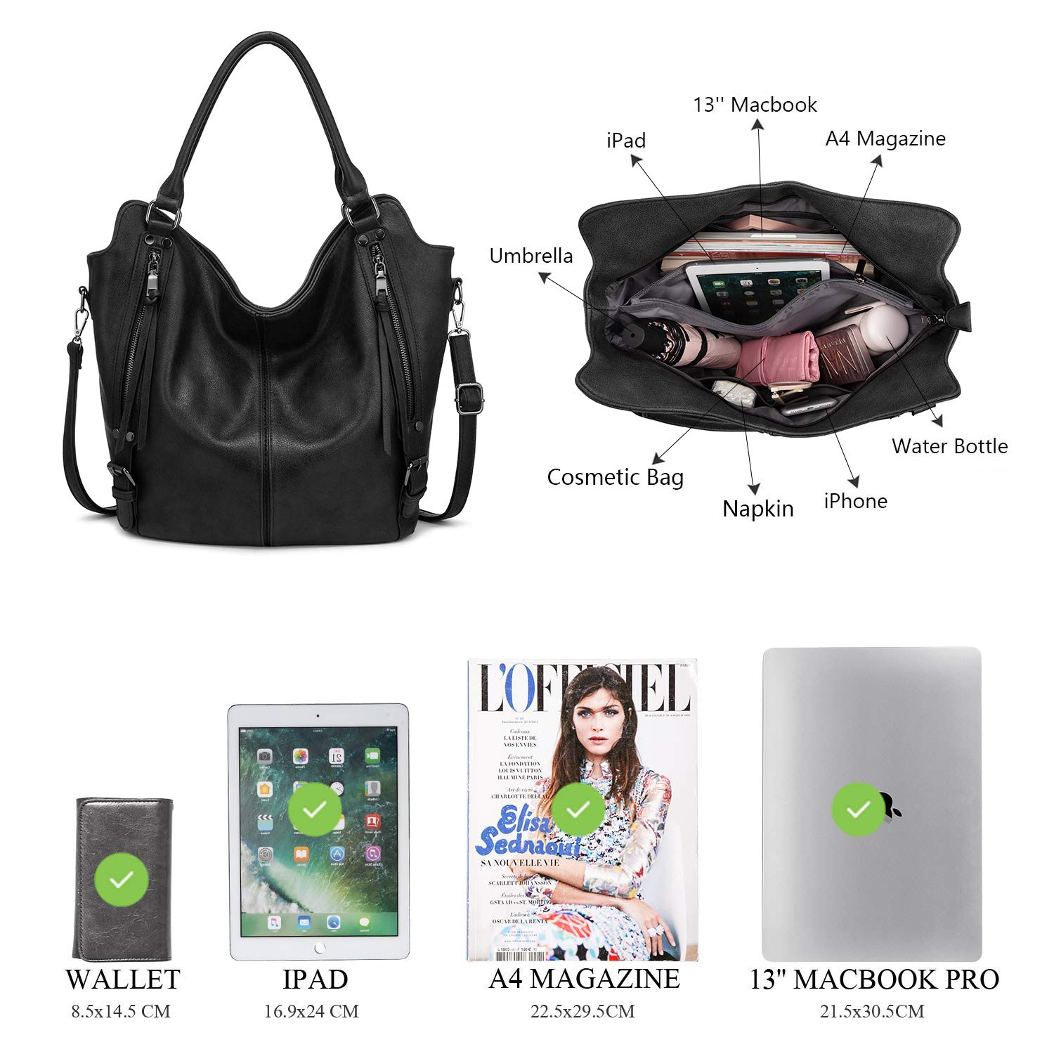 Stylish PU Leather Tote Bag for Women - Large Fashion Hobo Shoulder Bag with Adjustable Strap | Perfect for Work, Travel & Everyday Use