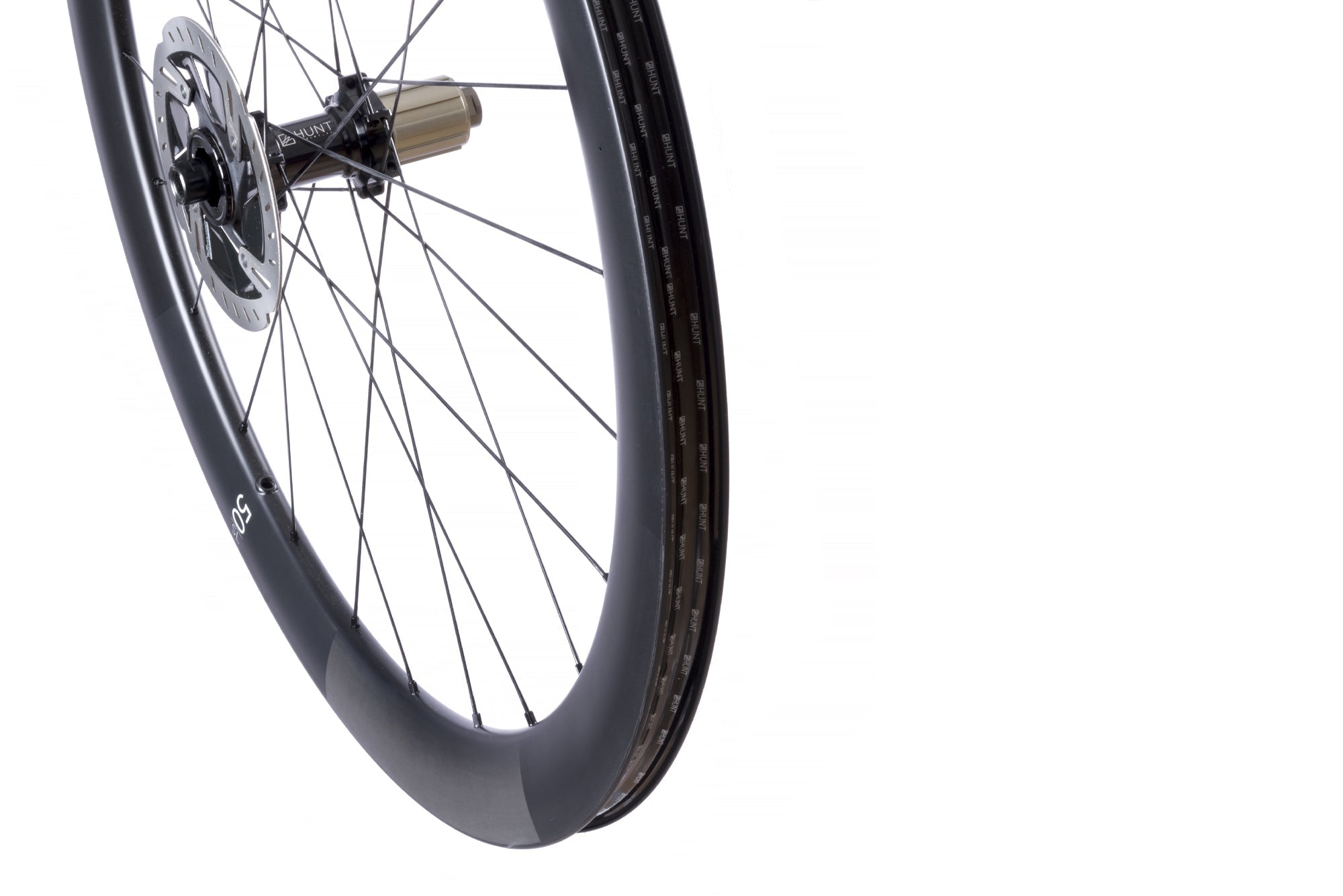 RE:NEW HUNT 50 Carbon Aero Disc SL Wheelset - Lightweight Carbon Road Bike Wheels for Speed & Performance | Perfect for Road Racing, Triathlons & Endurance Cycling