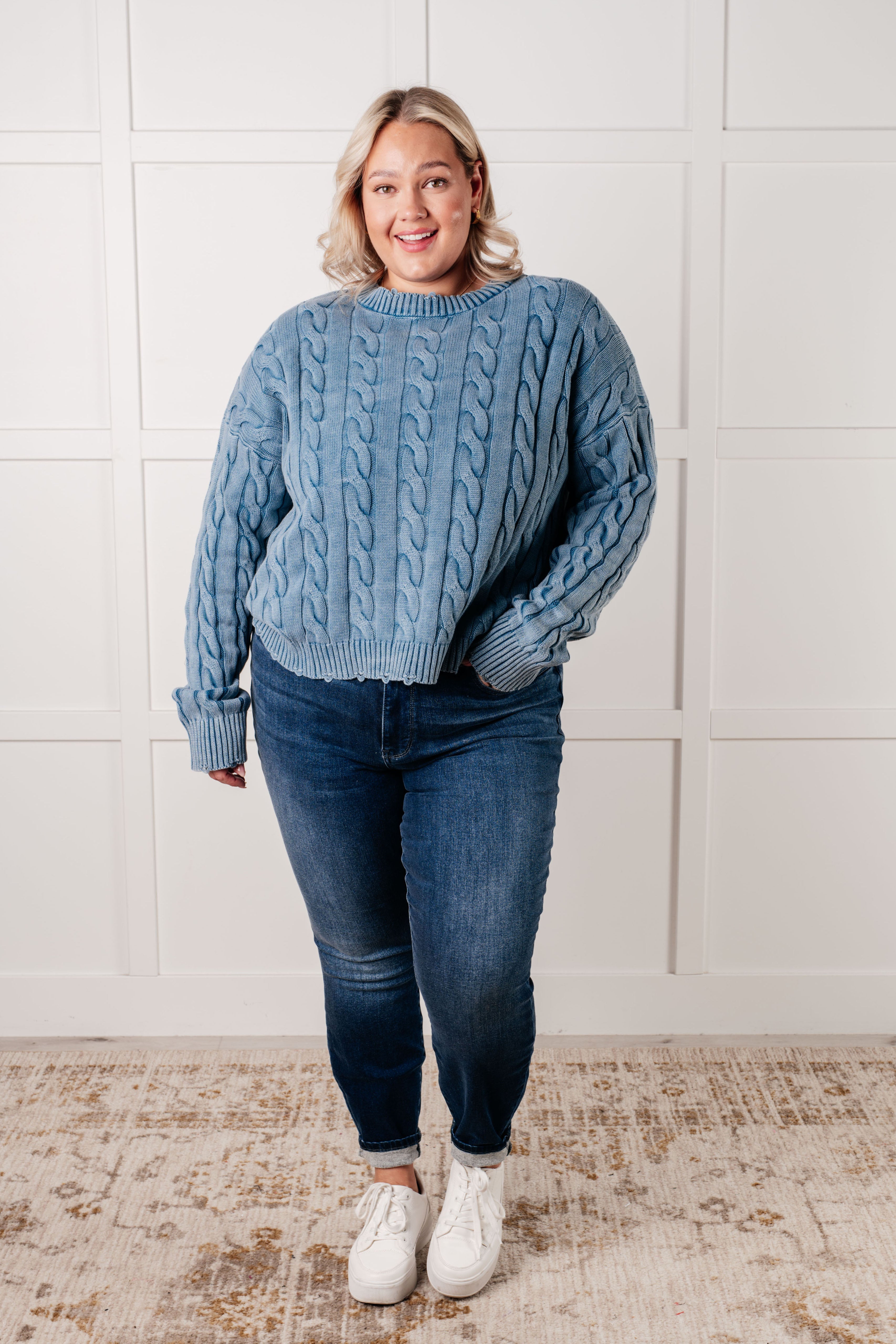 Cozy Cable Knit Sweater for Women - Soft Winter Pullover for Casual & Office Wear