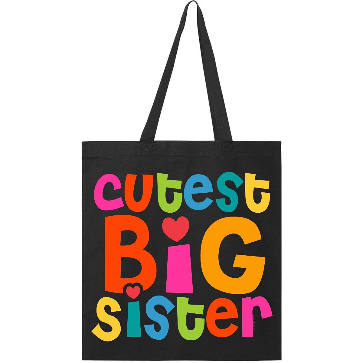 Inktastic Cutest Big Sister Tote Bag - Durable Cotton Canvas Shoulder Bag for Women, Girls, Siblings - Perfect for School, Shopping, Beach & Everyday Use