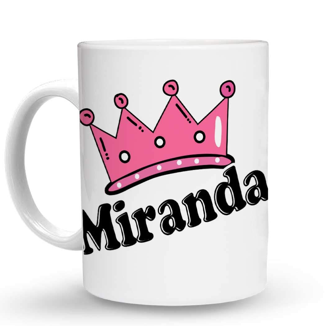Makoroni Miranda 11 Oz Ceramic Coffee Mug - Unique Personalized Coffee Cup for Women, Perfect for Home, Office & Gifts