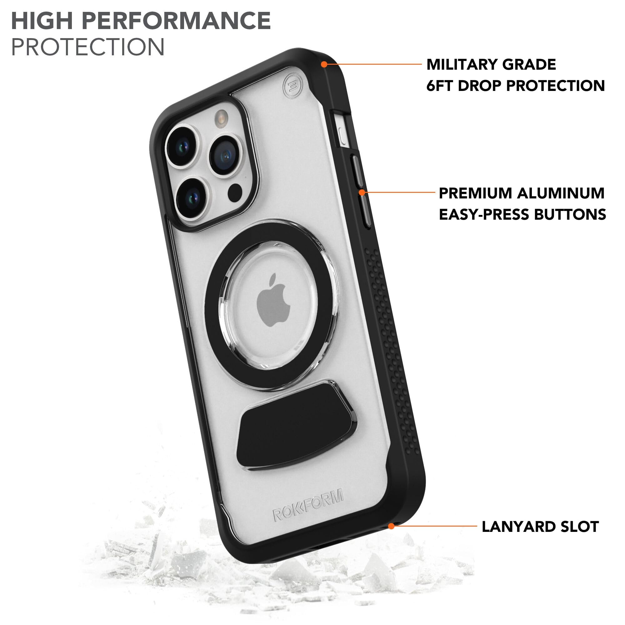 Rokform Clear Eagle 3 Series iPhone 15 Pro Max Case - Slim Dual Magnetic Drop Tested Armor for Everyday Protection & Active Lifestyles