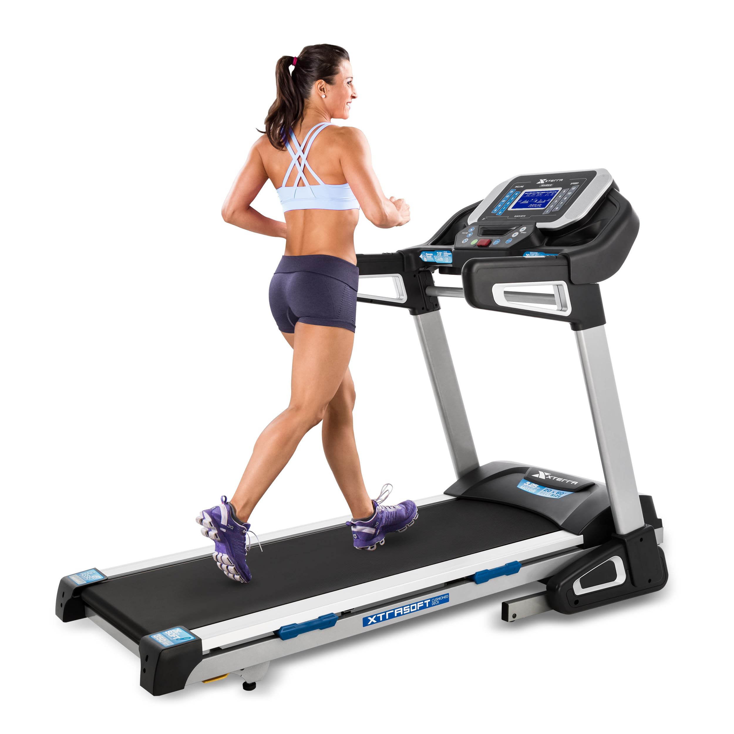 XTERRA Fitness Sport Series Premium Folding Smart Treadmill with Handlebar Speed & Incline Controls | Large XTRASoft Cushioned Deck | FTMS Bluetooth & XTERRA+ App | Perfect for Home Gym, Cardio Workouts & Indoor Running