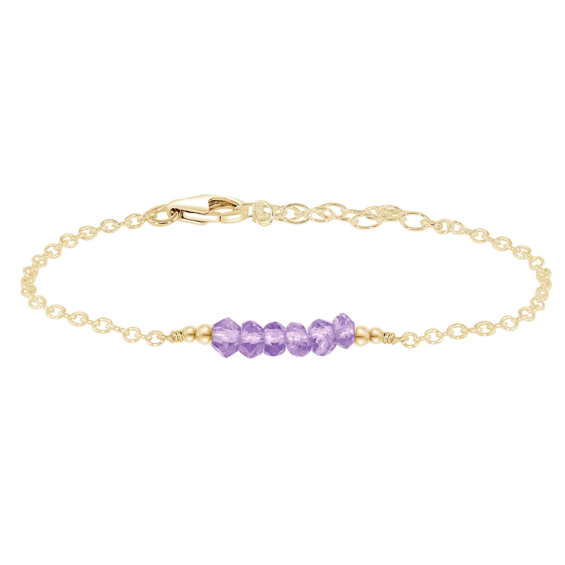 Sparkling Lavender Amethyst Gemstone Faceted Bead Bar Bracelet for Women - Handmade Healing Crystal Jewelry for Meditation, Yoga & Spiritual Gifts