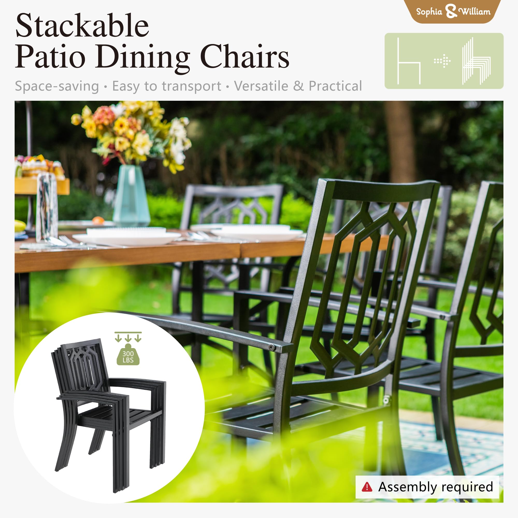 Sophia & William 5-Piece Outdoor Dining Set - 37