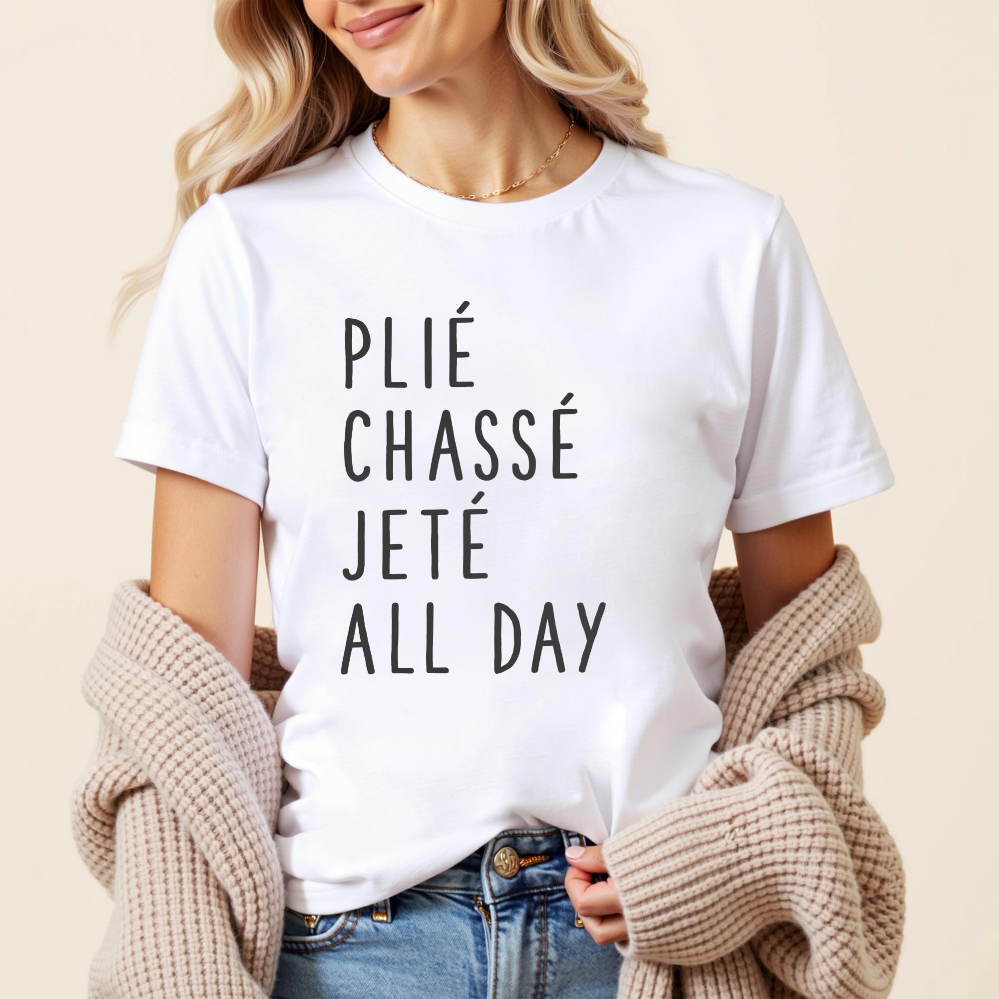 Plié Chasse Jete Ballet Dance Shirt - Softstyle Unisex T-Shirt for Ballerinas & Dancers - Perfect Gift for Dance Lovers - Great for Ballet Class, Rehearsals & Dance Performances