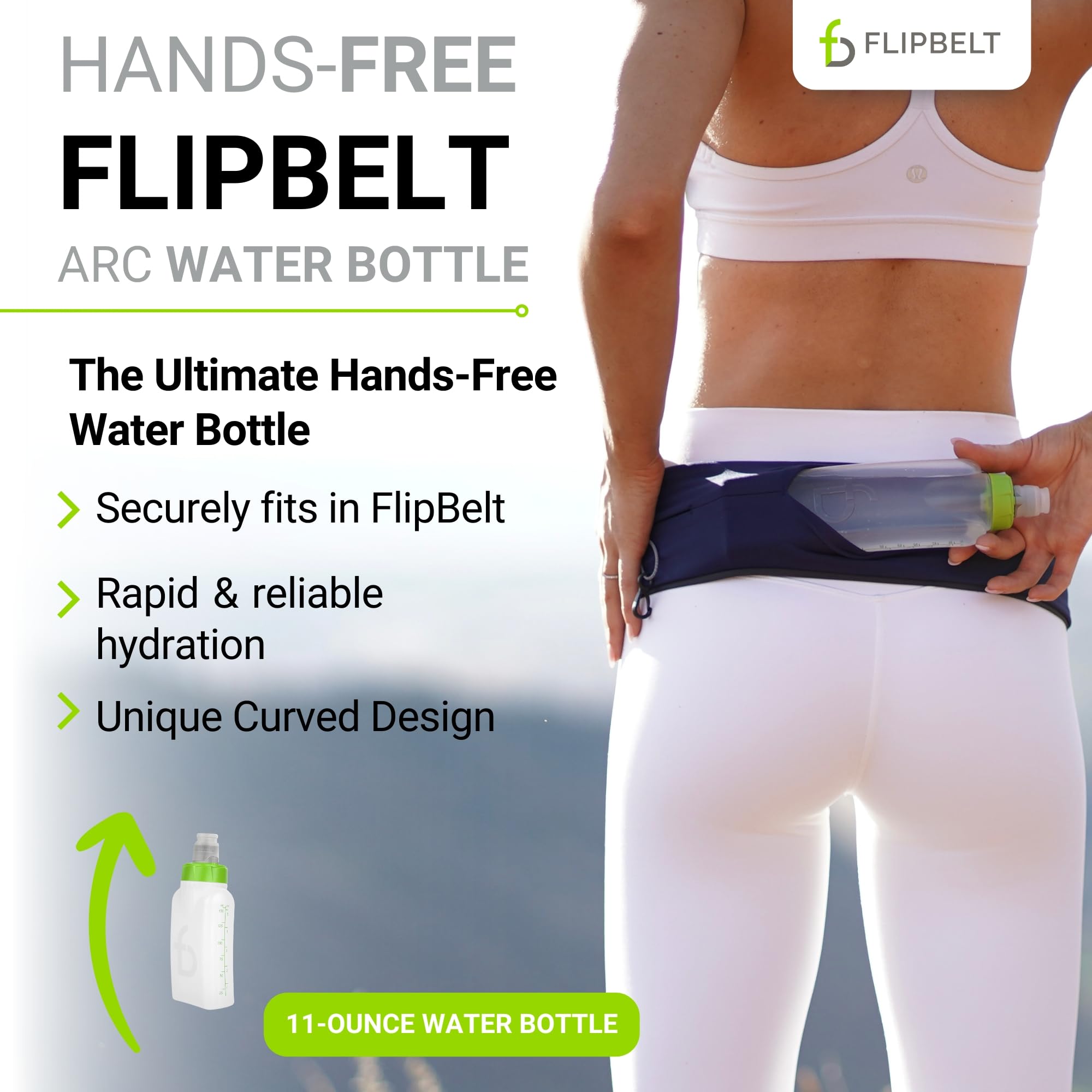 FlipBelt Running Water Bottle - Lightweight & Portable Hydration Belt for Jogging, Hiking, Gym Workouts - Hands-Free Fitness Accessory for Active Lifestyles