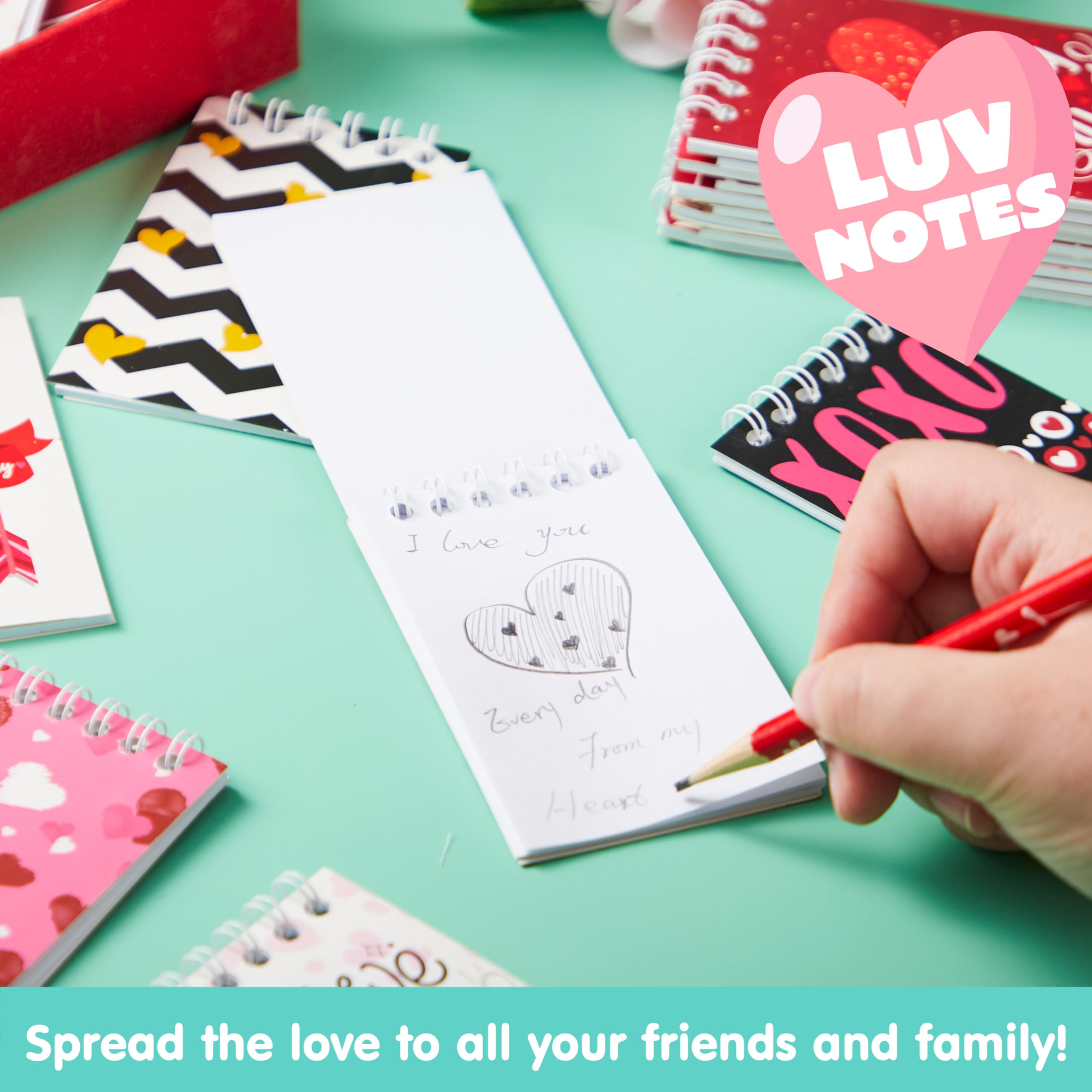 JOYIN 24 Pack 4 Inch Valentine's Day Mini Notepads Set - Cute Heart Design Small Notebooks for Kids, School Classroom Supplies, Party Favors & Gift Exchange (Perfect for Valentine's Day Cards, Teacher Appreciation Gifts, Classroom Rewards)
