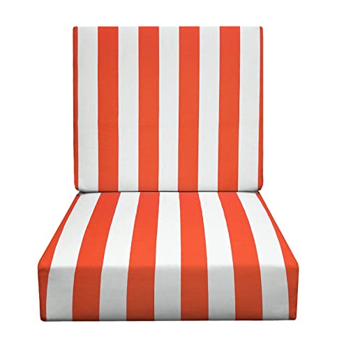 Coral & White Stripe