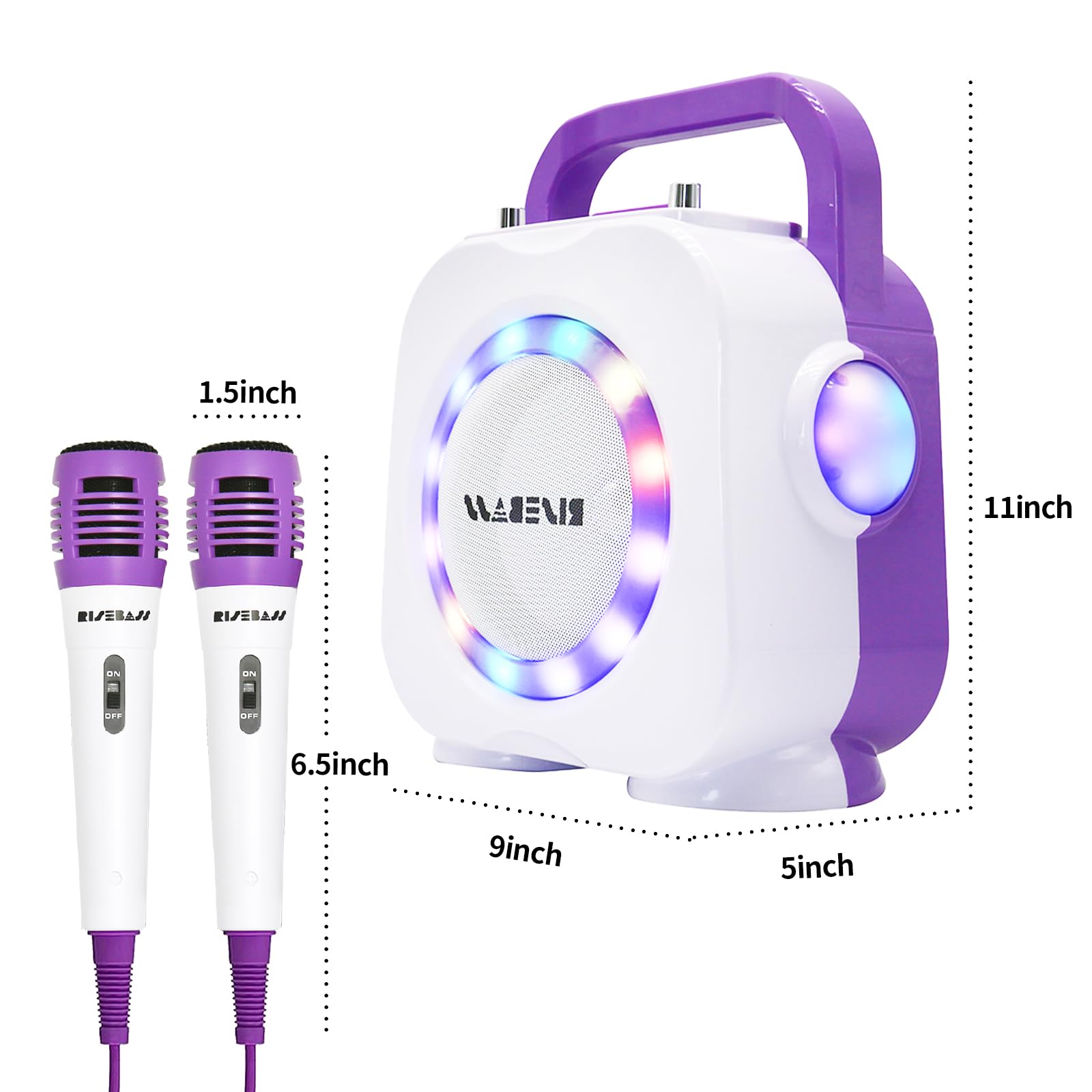 Kids Karaoke Machine with Bluetooth Speaker & 2 Microphones - Portable Singing Toy for Boys & Girls Ages 2+ | Perfect Birthday Gift for Home Parties, Playdates & Family Entertainment