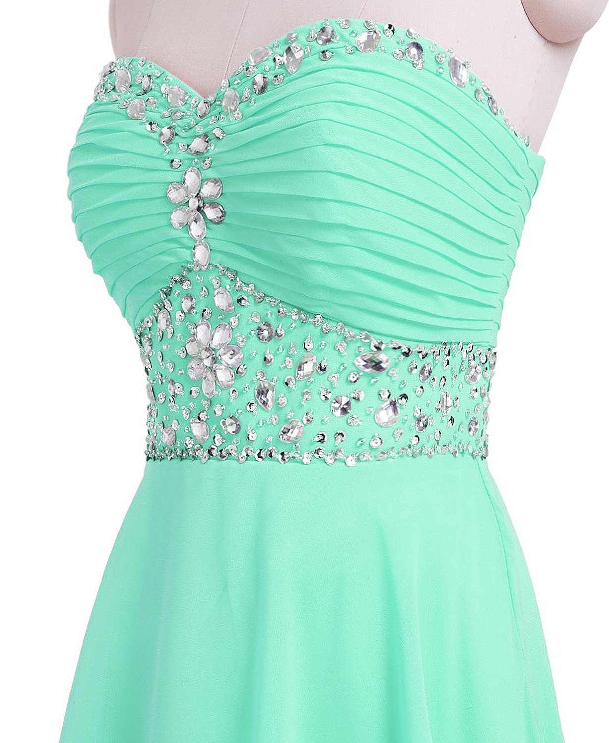 Elegant Women's Sweetheart Neckline Strapless Crystal Beaded Short Prom Evening Dress for Party, Wedding, Homecoming, and Formal Events