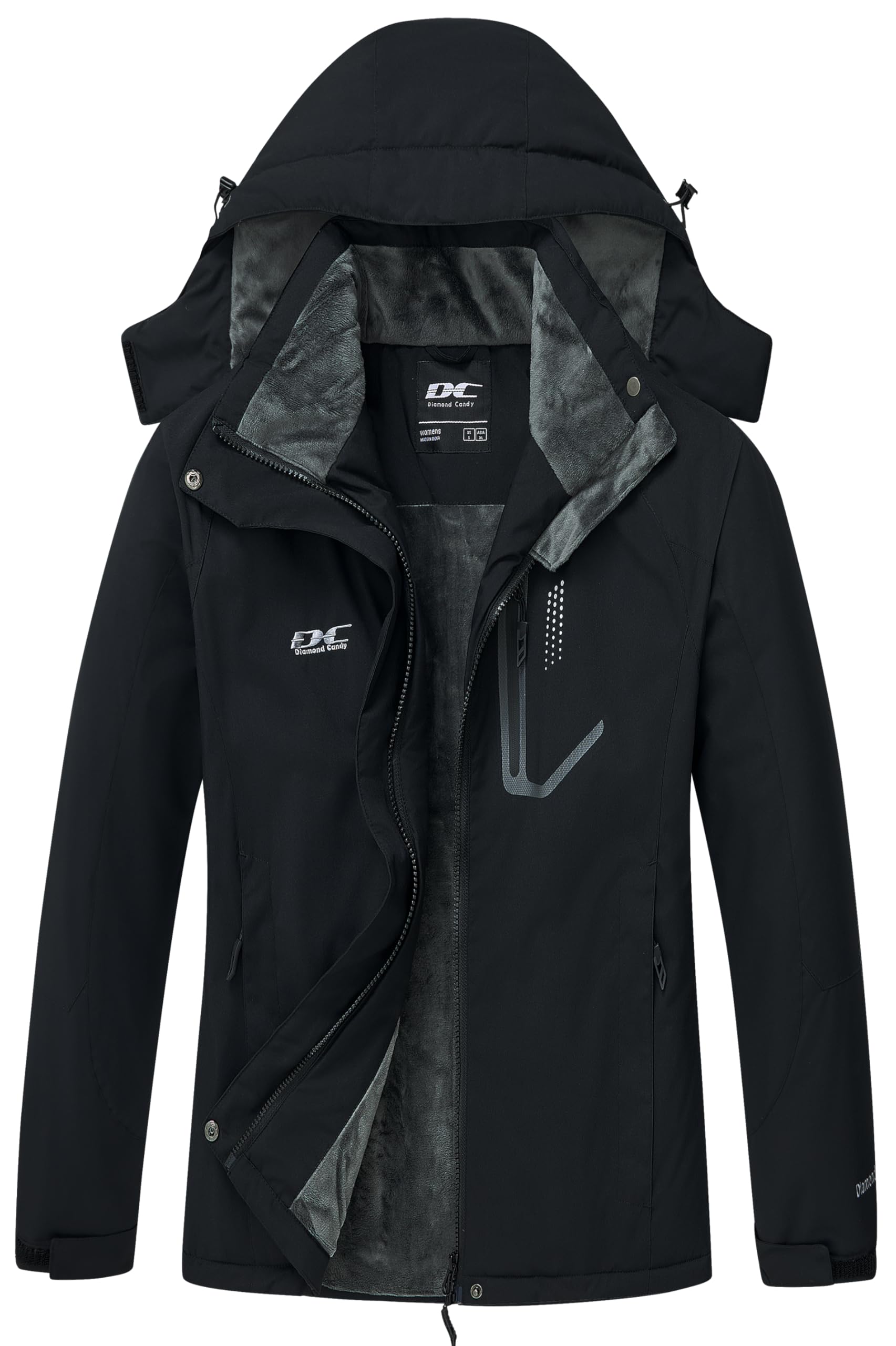 Women's Diamond Candy Winter Ski Jacket - Windproof Waterproof Snow Coat with Hood for Warmth | Perfect for Skiing, Snowboarding & Outdoor Winter Activities