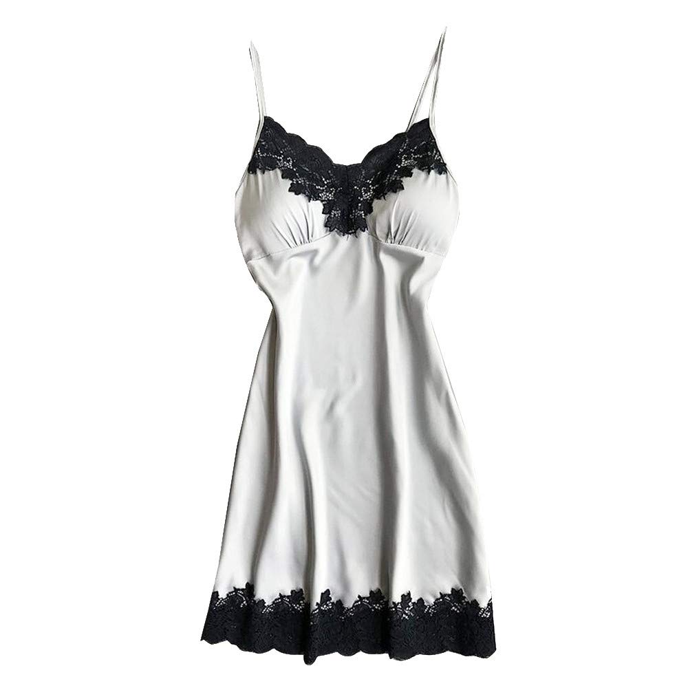 Sexy Satin Lingerie Sleepwear for Women - Padded Nightdress & Nightwear Set (1 Piece) - Perfect for Valentine's Day, Honeymoon & Romantic Nights