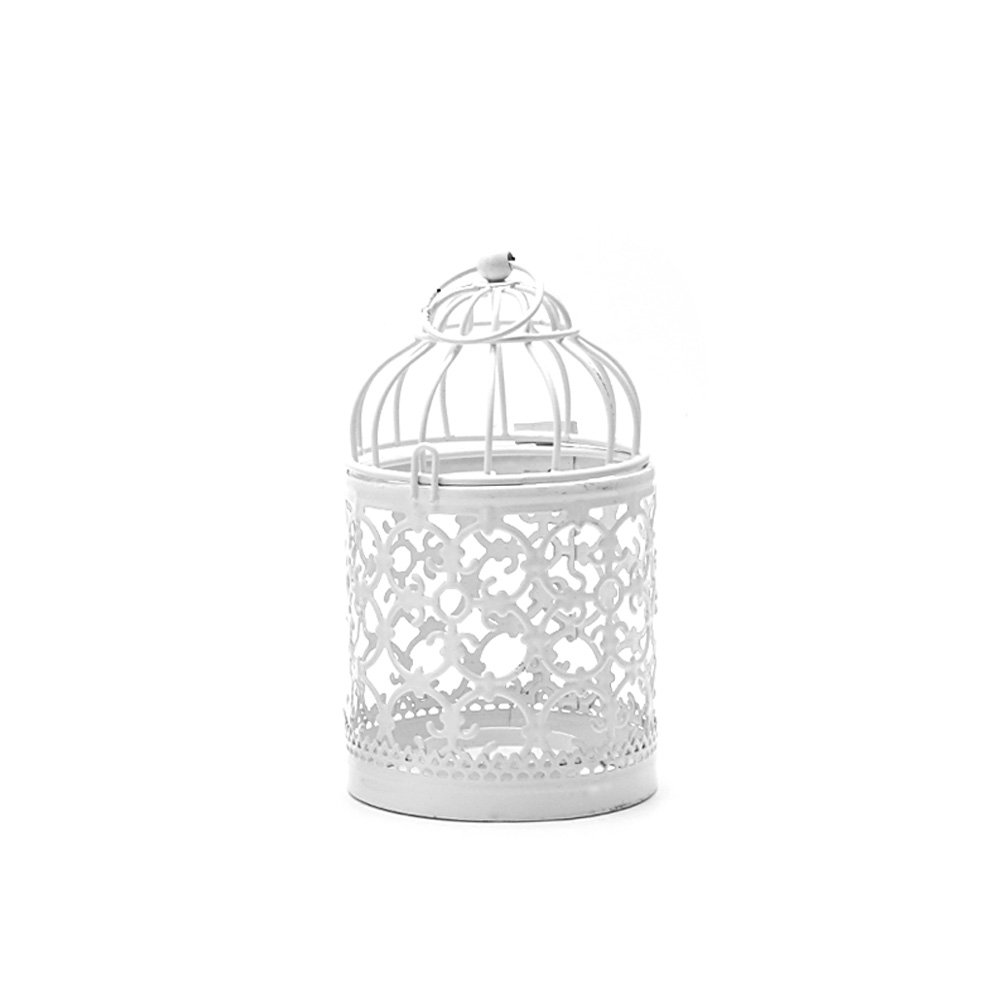 Vintage Wrought Iron Bird Cage Candle Holder - Hollow Candlestick for Tealights, Hanging Lantern - Perfect for Wedding Decor, Garden Party, Romantic Dinner & Home Decoration