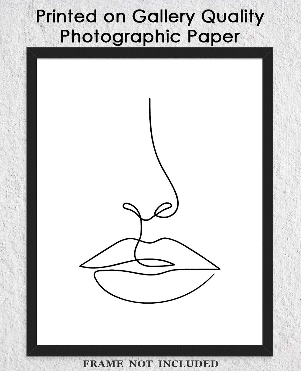 Abstract Face Line Figure Wall Art - Minimalist Aesthetic Boho Decor for Home, Office, Bedroom & Living Room - Unframed 11x14 Inch Posters | Perfect for Modern Spaces, Gallery Walls & Gift Giving