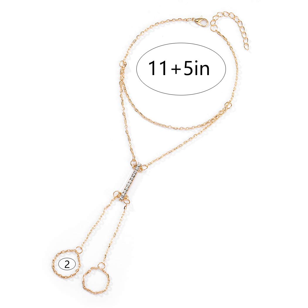 Boho Crystal Ankle Bracelet for Women - Adjustable Gold Summer Beach Foot Jewelry with Charm - Perfect for Vacation, Weddings & Festival Accessories (1PC)