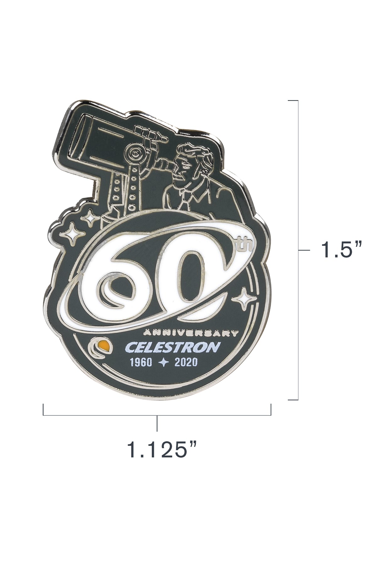 Celestron 60th Anniversary Commemorative Collectible Pin - Limited Edition Astronomy Enthusiast Gift for Telescope Lovers (Perfect for Star Parties, Astronomy Events & Collector Displays)