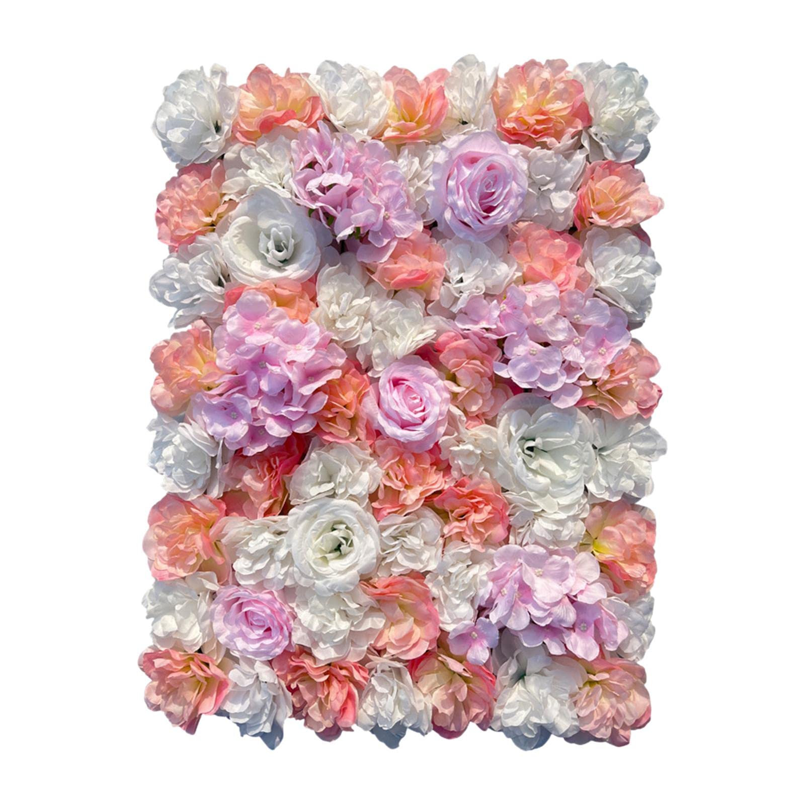 Amagogo Faux Flower Panel - Romantic Champagne Pink Backdrop for Wedding Photography, Birthday Party, Baby Shower & Indoor Events - Perfect for Photo Booths, Home Decor, and Event Backgrounds