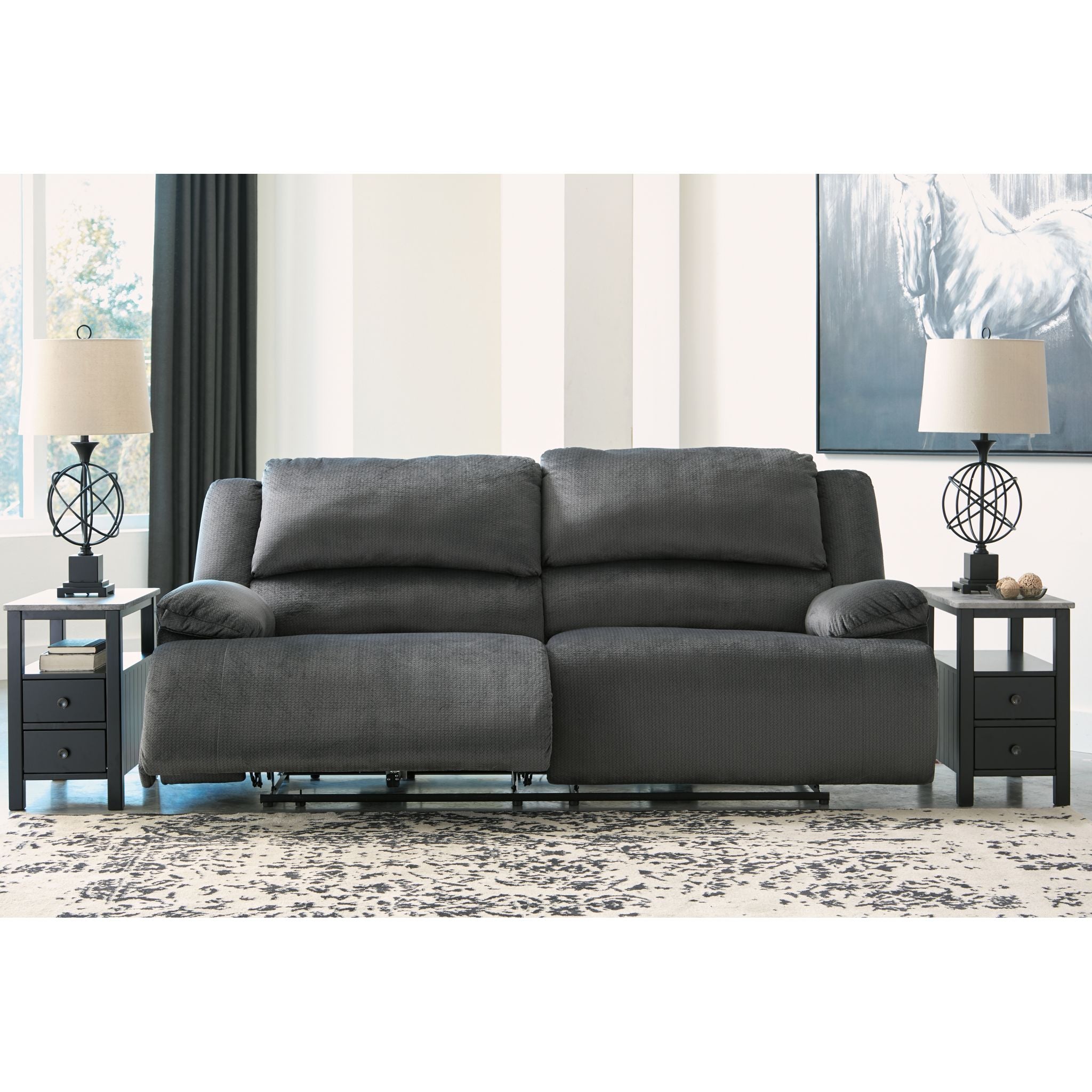 Clonmel Reclining Sofa - Modern Comfortable 3-Seater Leather Recliner Couch for Living Room, Home Theater & Family Relaxation