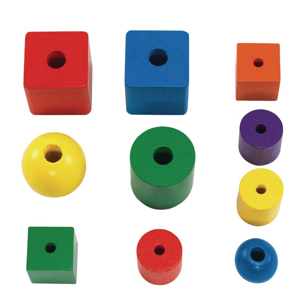 Excelleration Set of 2 Jumbo & Regular Lacing Beads with String - Fine Motor Skills Educational Toy for Preschool Kids | Perfect for Classroom Activities & Early Childhood Development