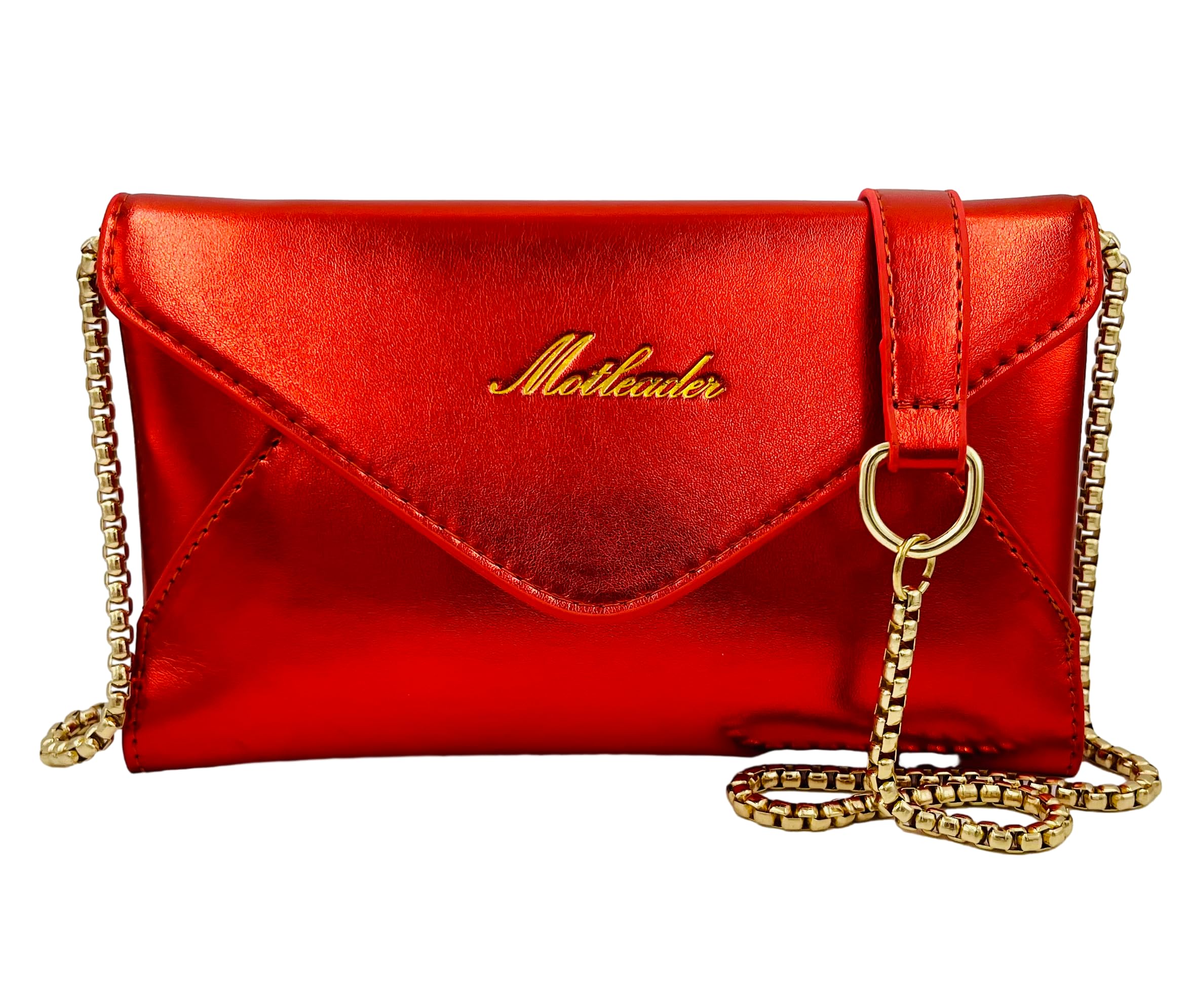 Stylish Metallic Leather Evening Bag for Women - Elegant Envelope Clutch & Crossbody Purse for Prom, Wedding & Special Occasions | Perfect for Date Night, Cocktail Parties & Formal Events