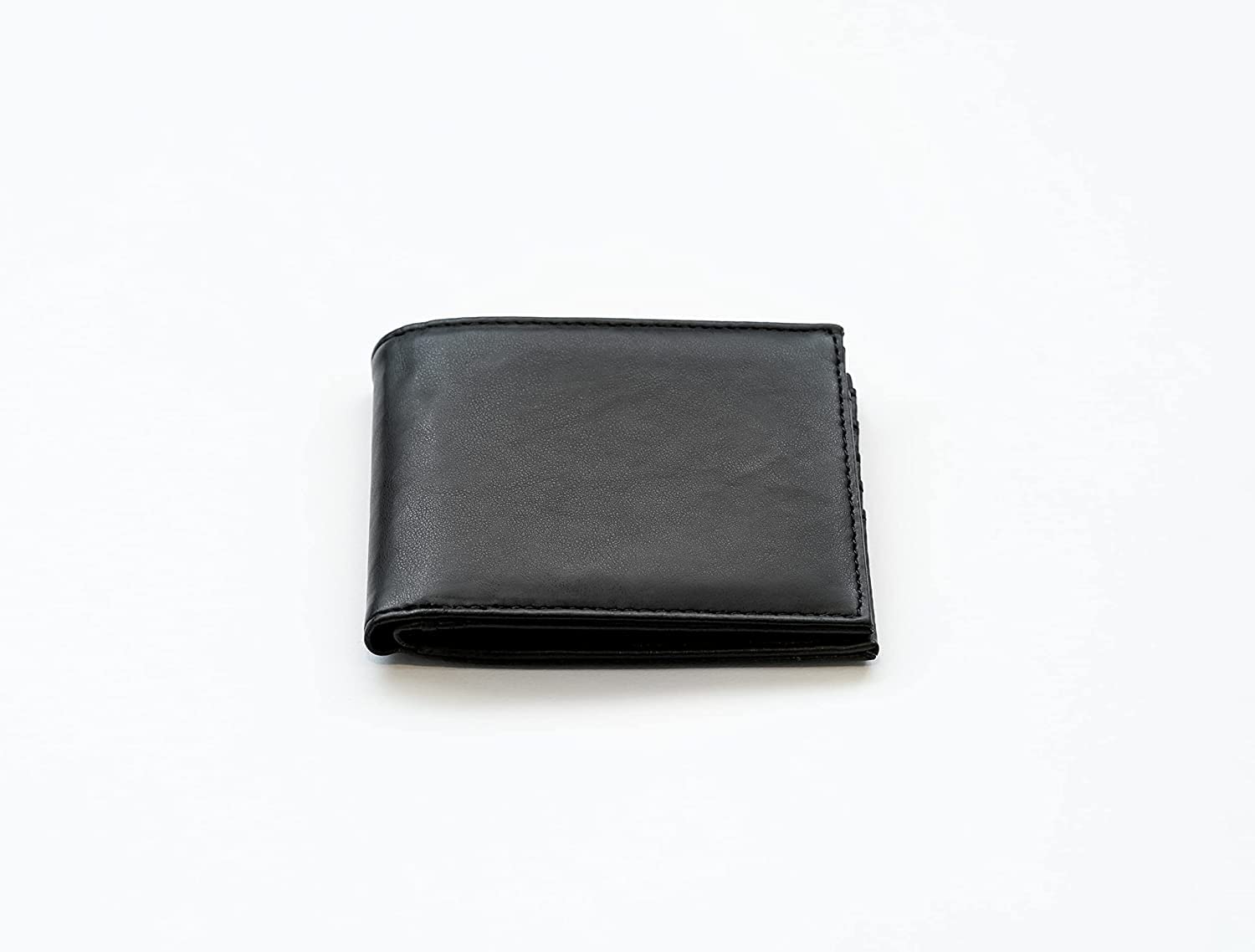 Premium Black Billfold Wallet with Laser Engraved Rays Design - Slim RFID Blocking Leather Wallet for Men - Perfect for Everyday Carry, Business & Travel