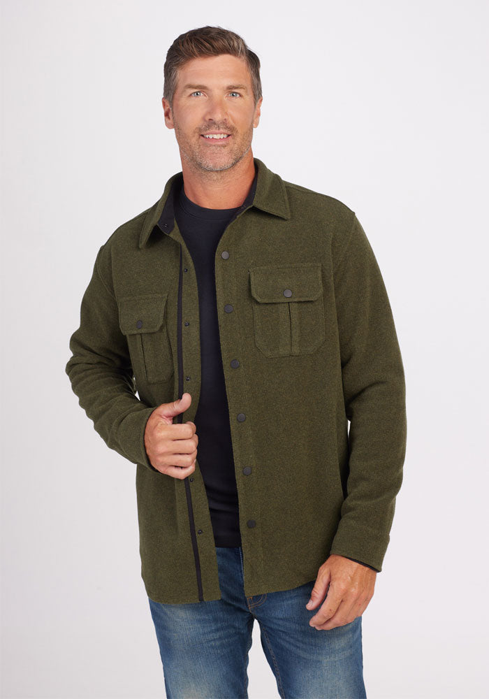 Wilder Shirt Jacket for Men - Dark Forest Green Outdoor Casual Wear | Hiking, Camping & Street Style Fashion