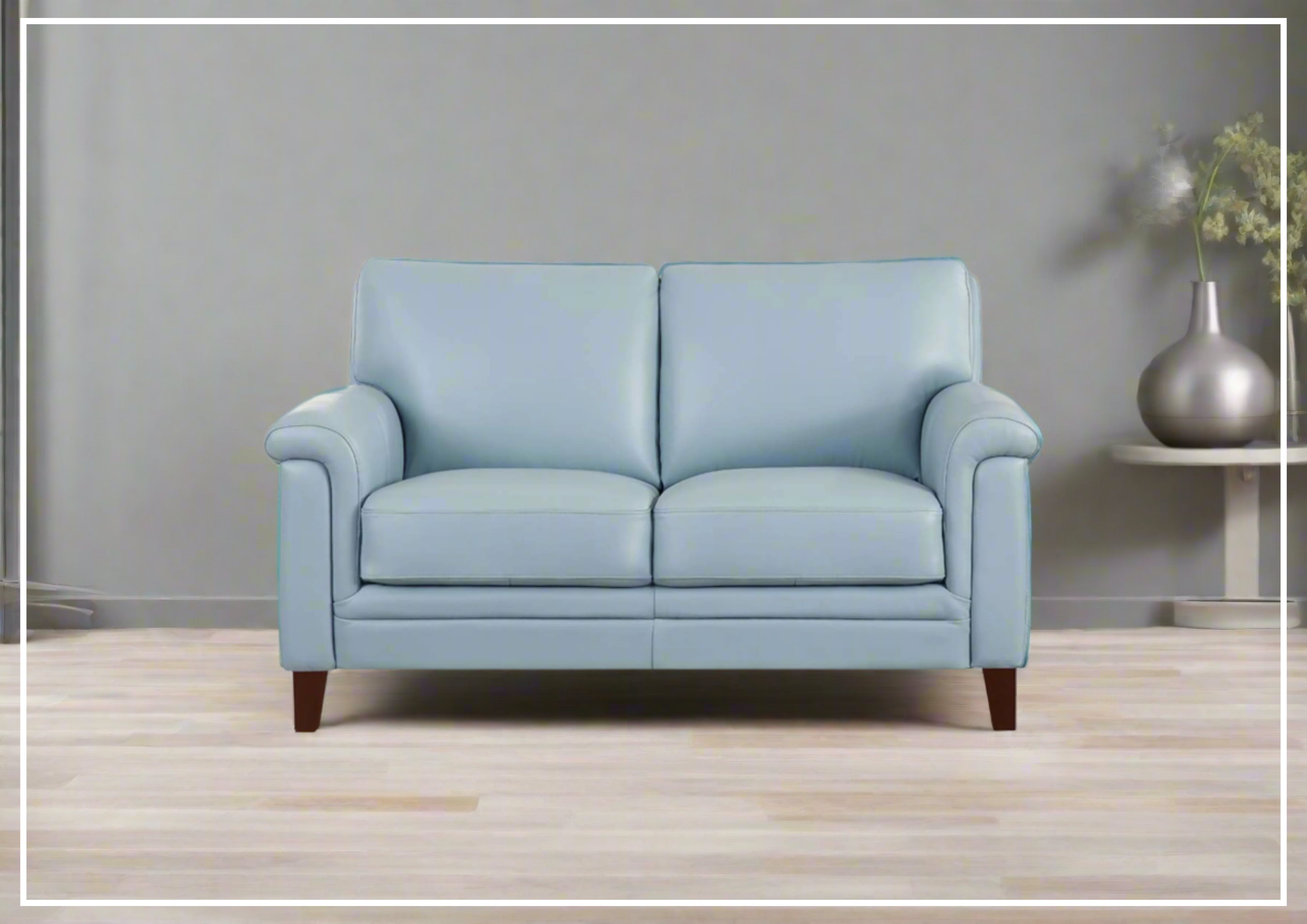 Hydeline Westcott 2-Seater Leather Sofa - Top Grain Genuine Leather, Modern Living Room Furniture for Small Spaces, Perfect for Apartments & Cozy Homes
