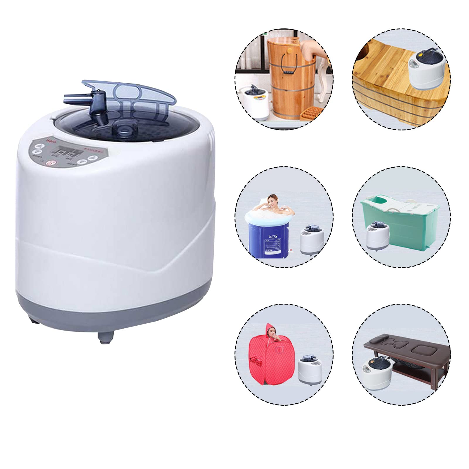 HUATOL 2L Portable Sauna Steamer with Remote Control - Stainless Steel Home Spa Steam Generator for Body Therapy & Detox | Perfect for Home Relaxation, Post-Workout Recovery & Self-Care Sessions (Batteries Not Included)