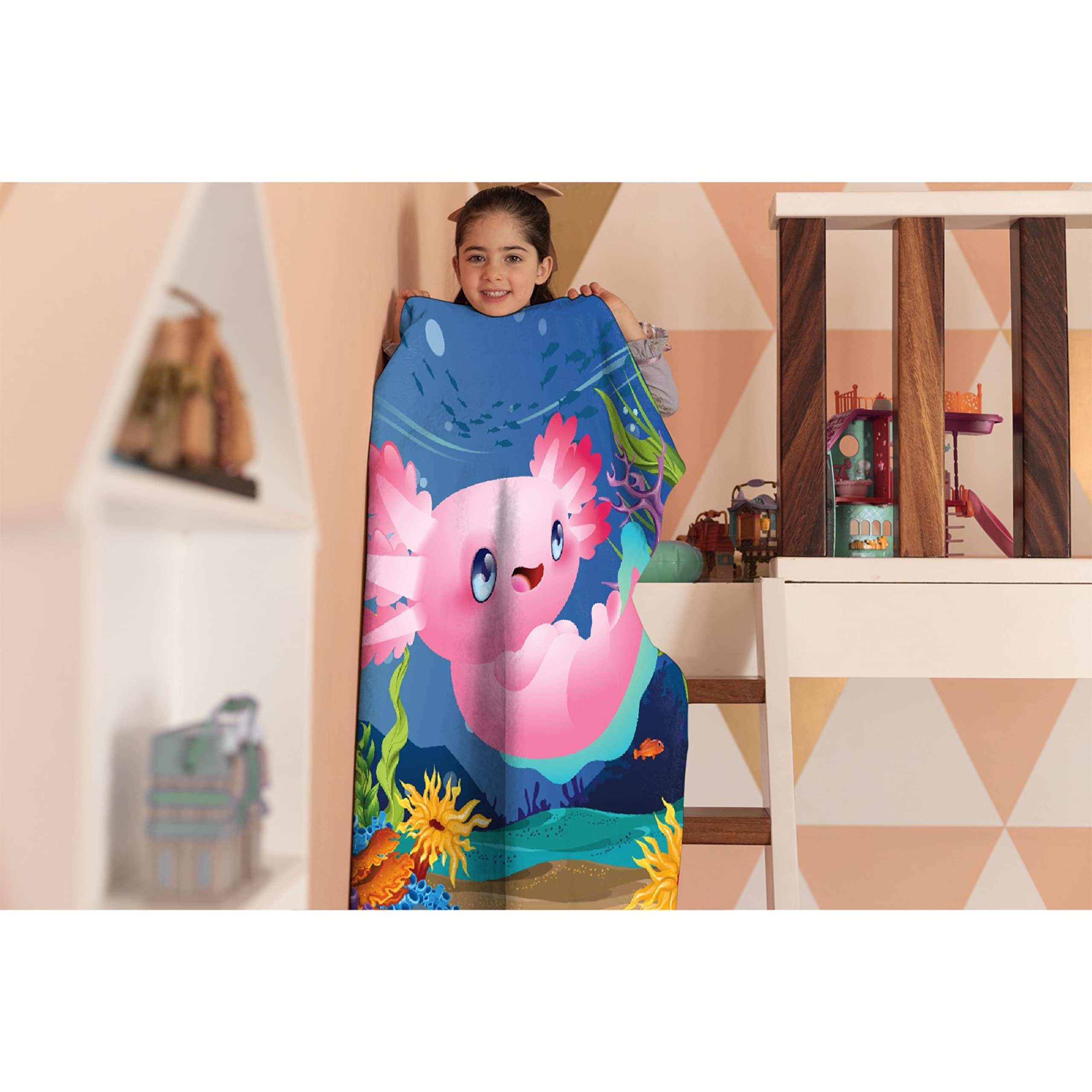 Cute Axolotl Plush Throw Blanket - Ultra Soft Lightweight Fleece Blanket for Baby Girls & Boys, 120
