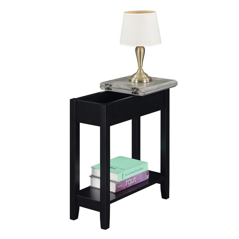 Premium Black Wood Finish End Tables - Set of 2 for Living Room, Bedroom & Office - Modern Home Square Furniture for Small Spaces & Decor
