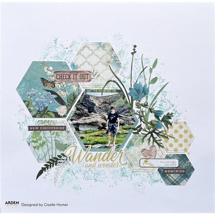 Arden Creative Studio Hidden Creek 8x8 Inch Premium Paper Pad for Scrapbooking, Card Making & DIY Craft Projects